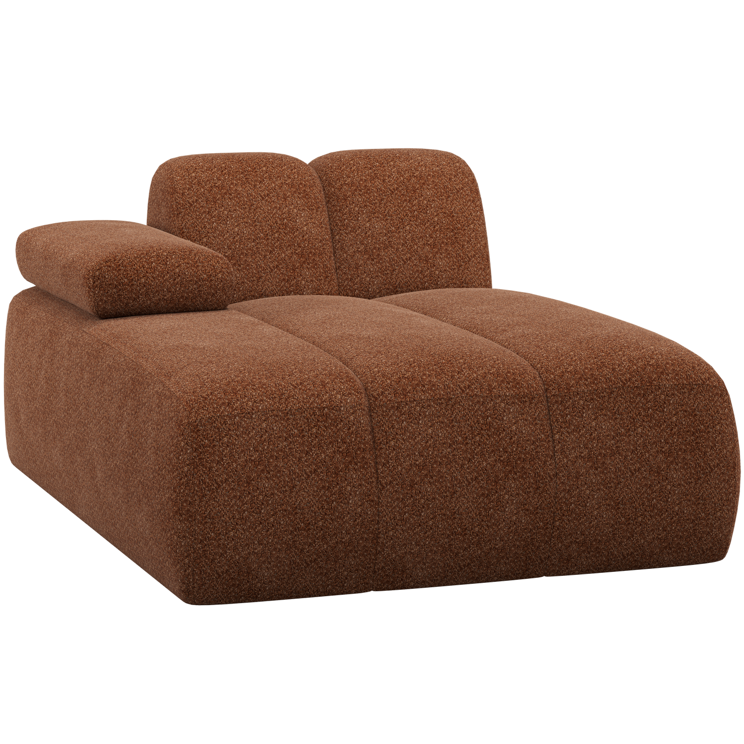 Woood | Chaise longue Mojo element links wollig roestbruin