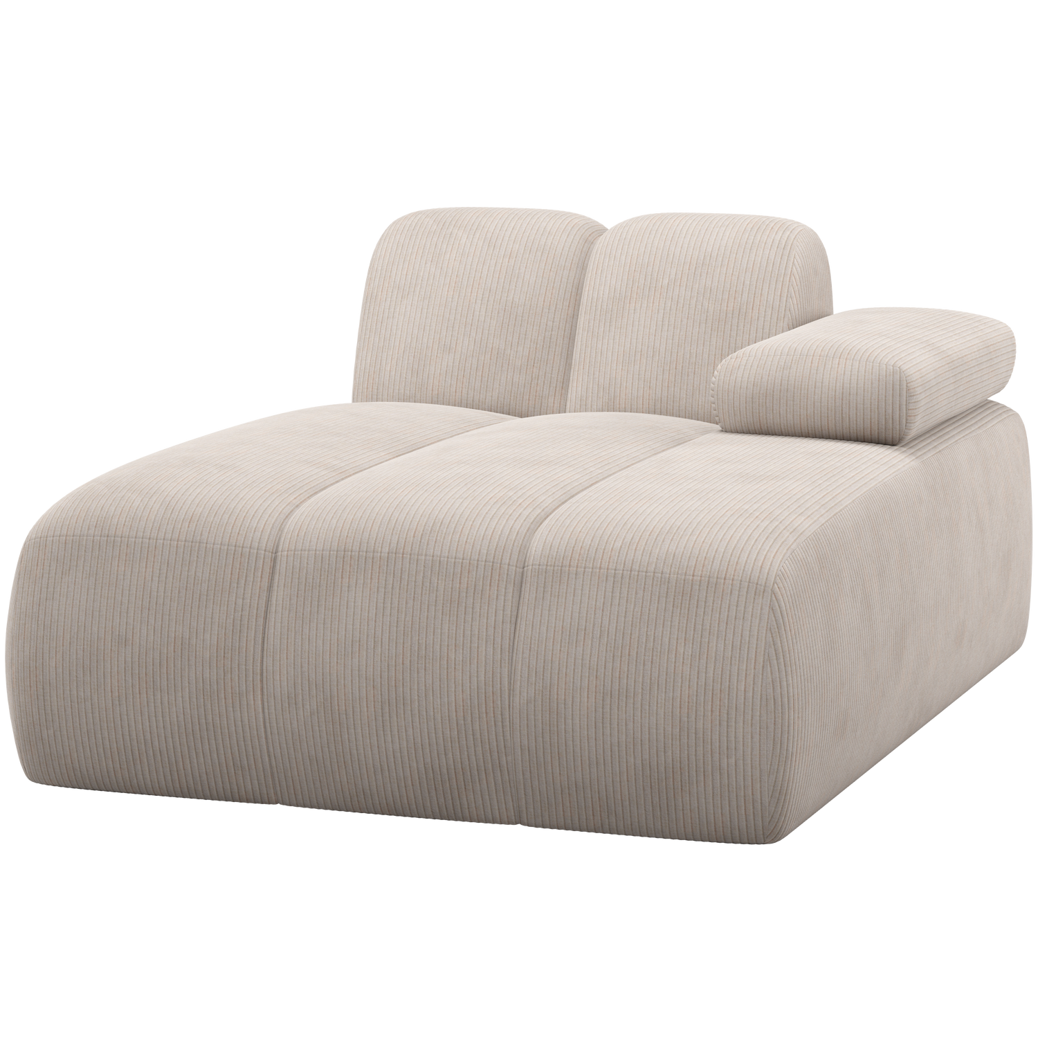 Woood | Chaise longue Mojo element rechts ribstof ecru