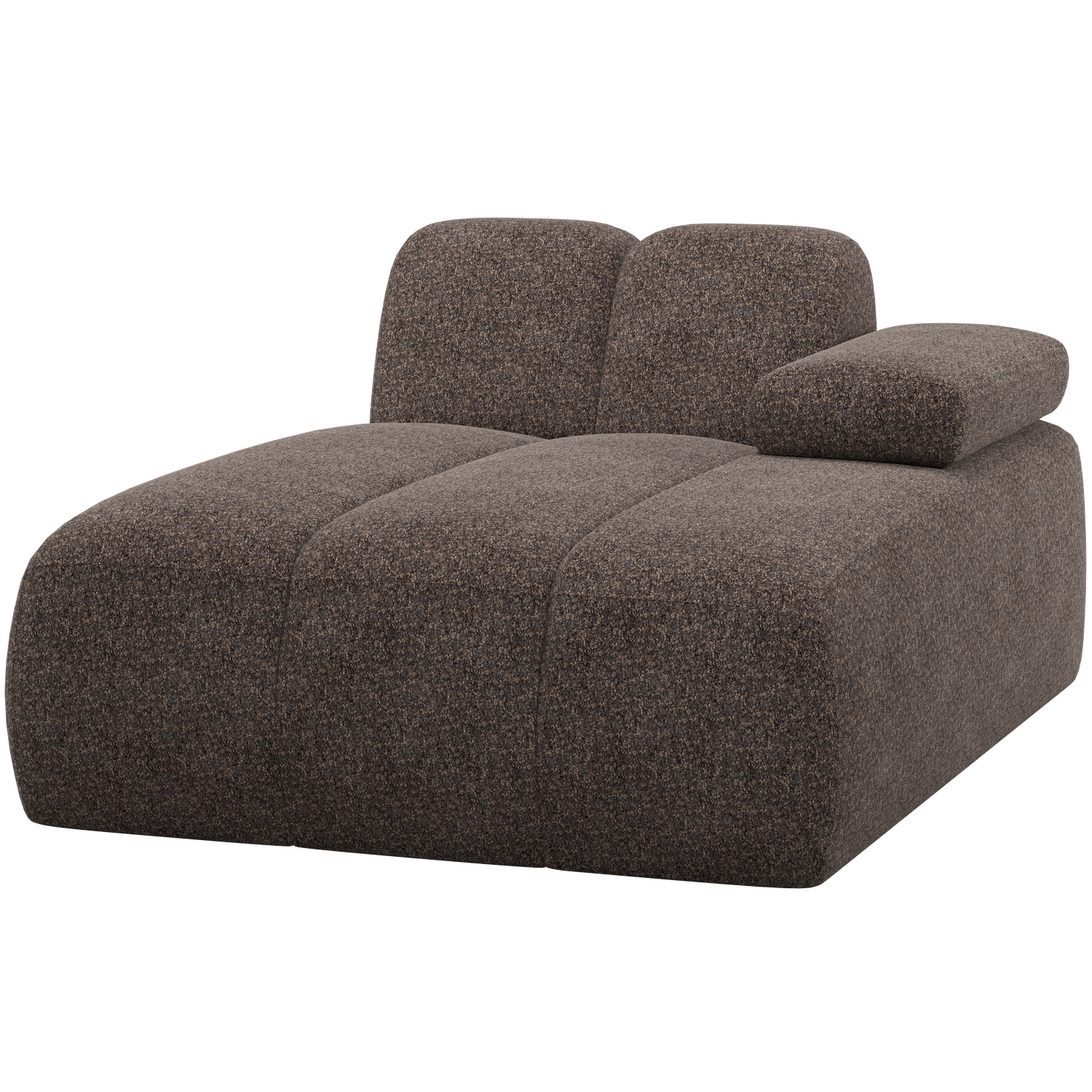 Woood | Chaise longue Mojo element rechts wollig bruin