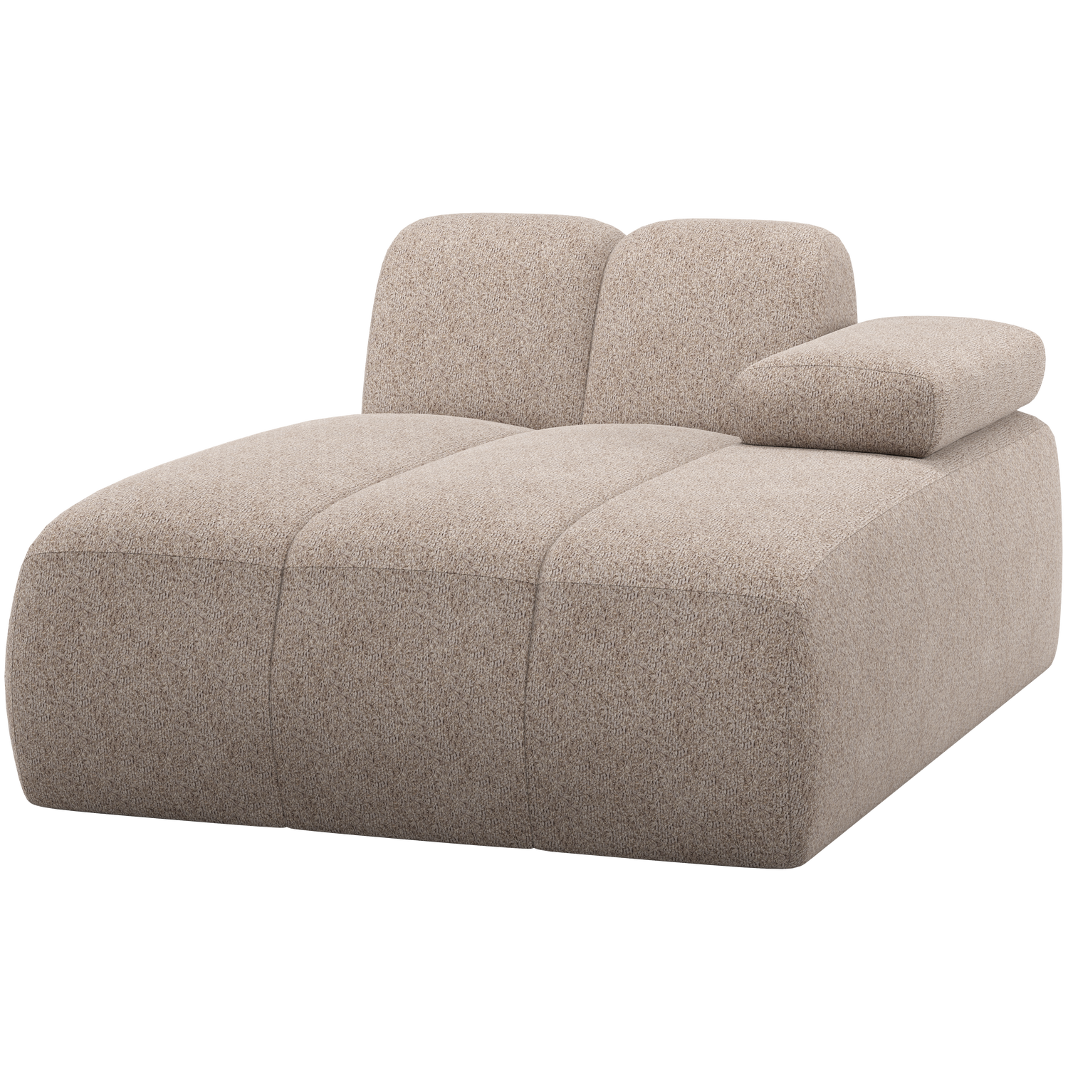 Woood | Chaise longue element Mojo rechts wollig donkerzand