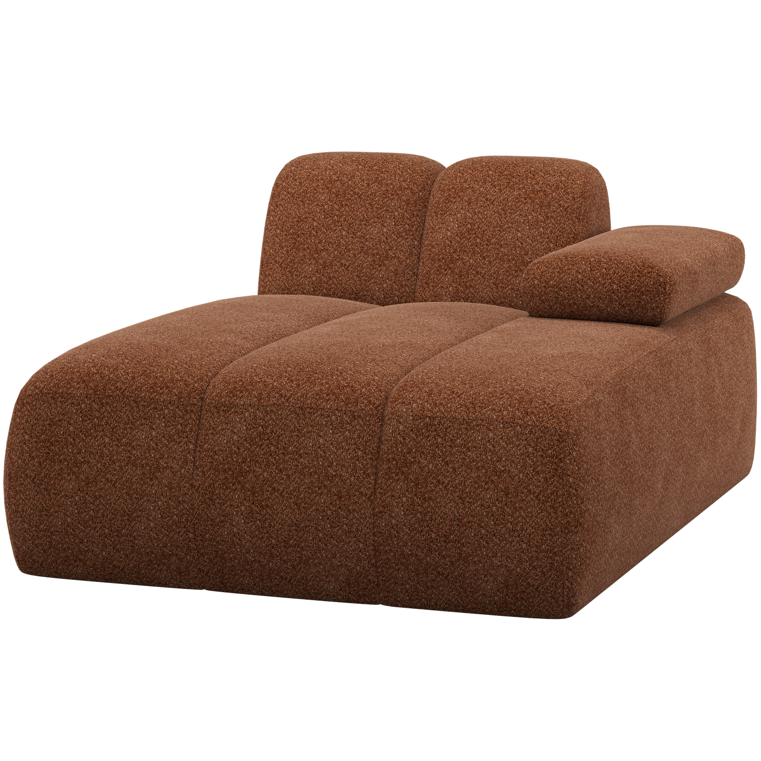 Woood | Chaise longue Mojo element rechts wollig roestbruin