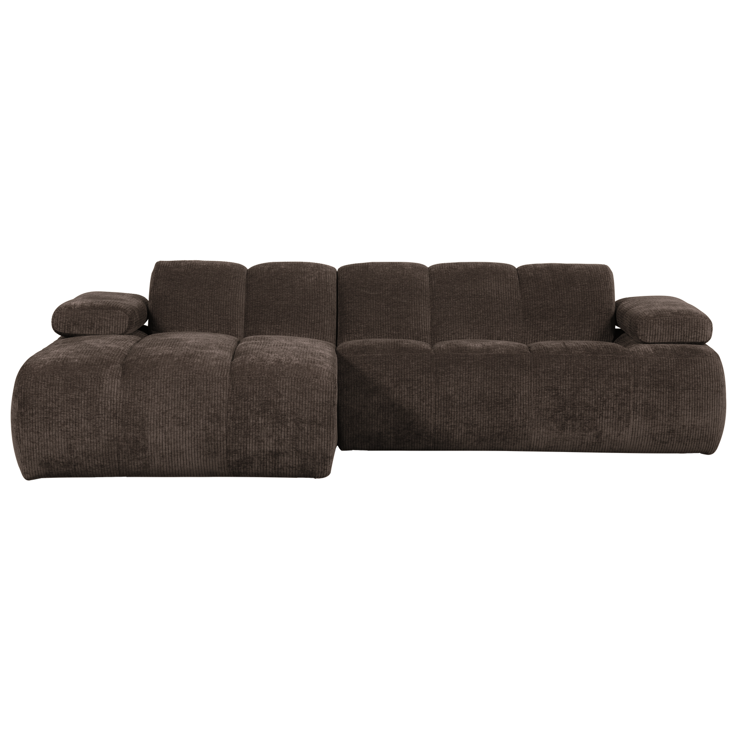 Woood | Chaise longue Mojo links ribstof bruin