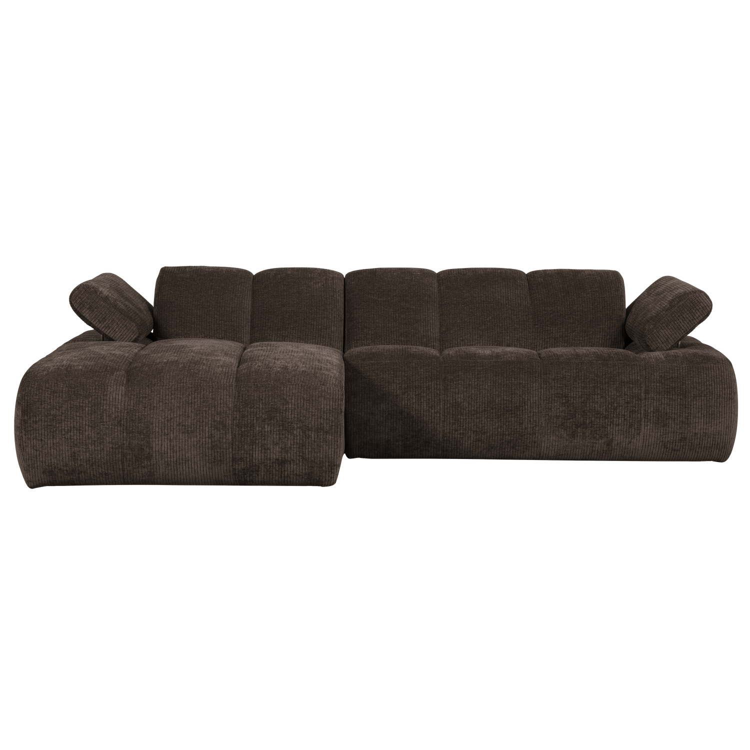 Woood | Chaise longue Mojo links ribstof bruin