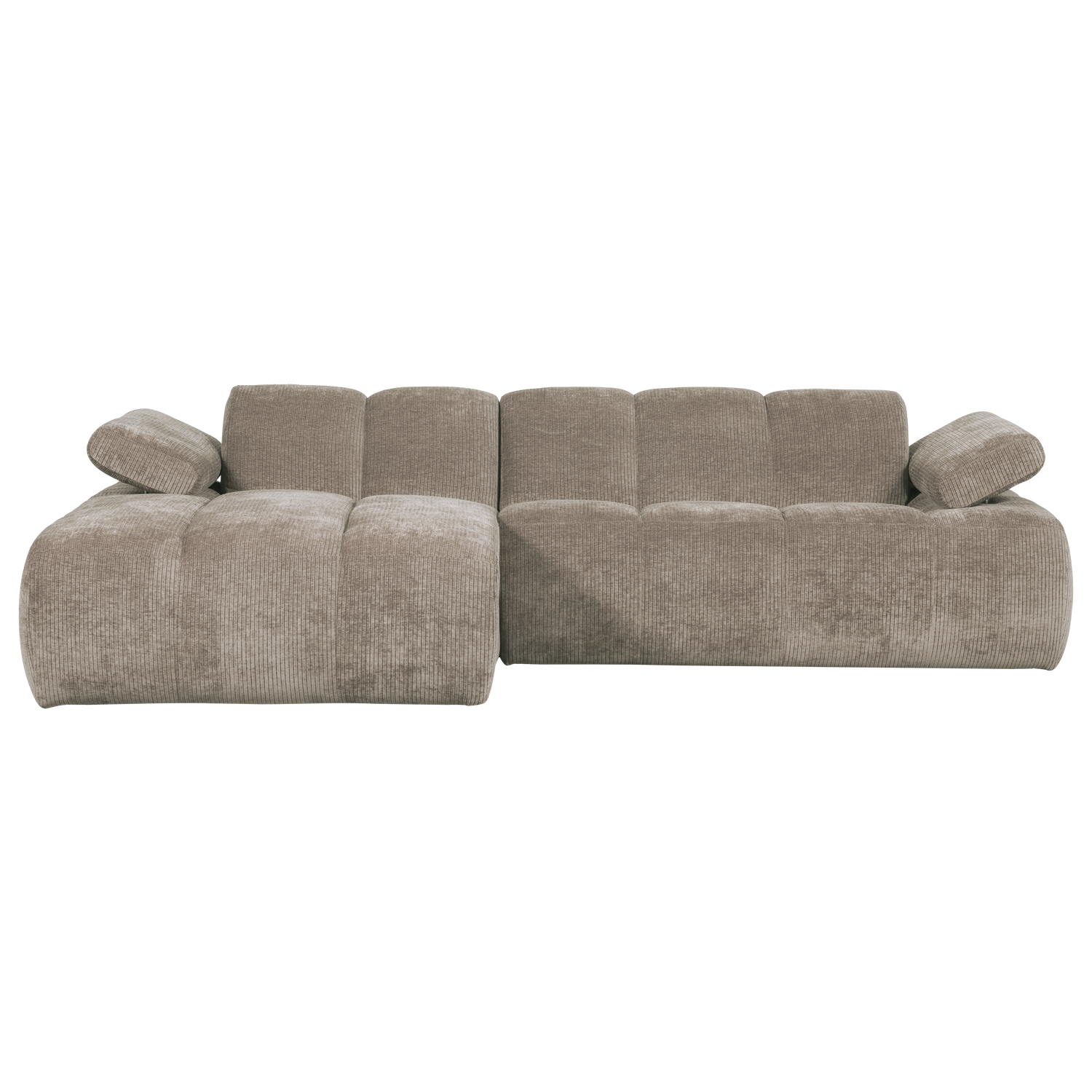 Woood | Chaise longue Mojo links ribstof donkerzand