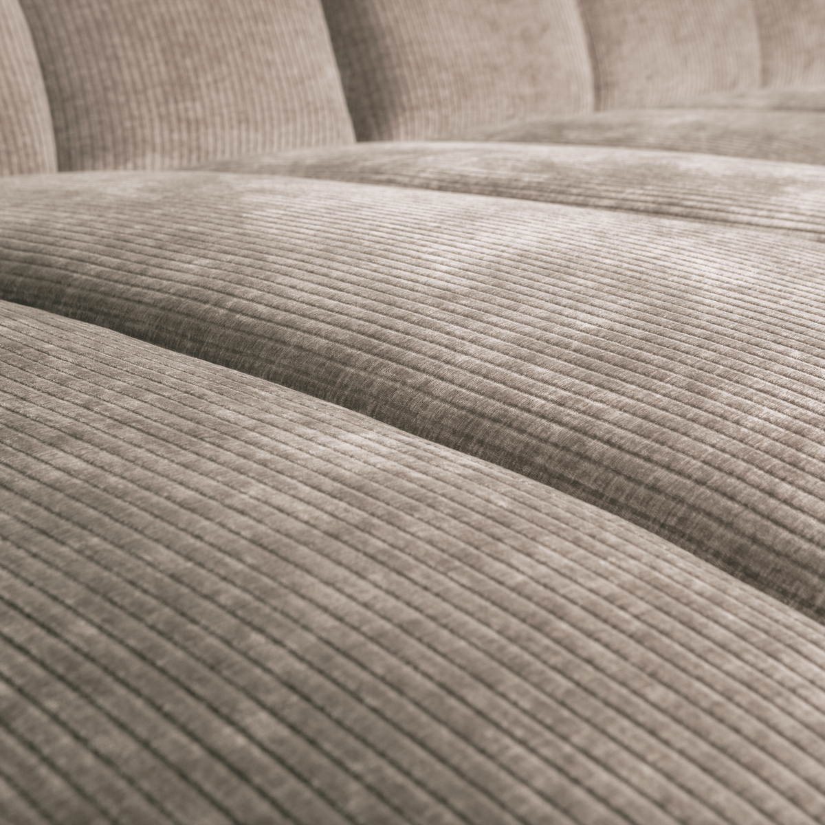 Woood | Chaise longue Mojo links ribstof donkerzand