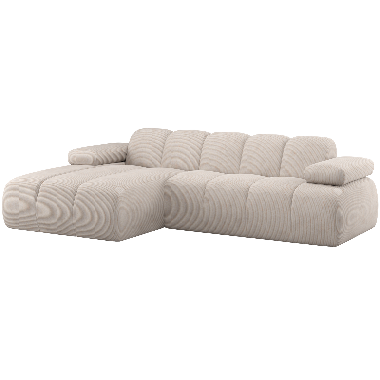 Woood | Chaise longue Mojo links ribstof ecru