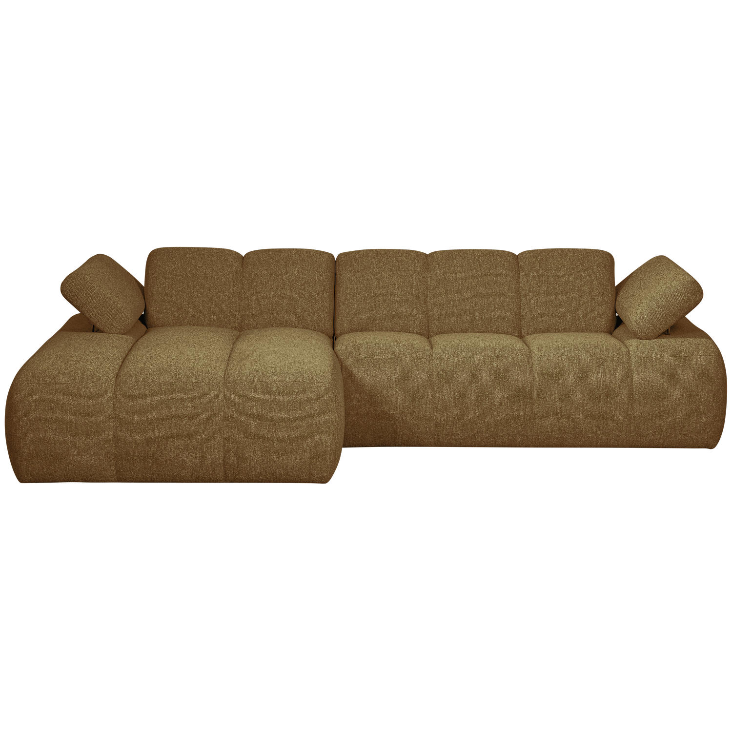Woood | Chaise longue Mojo links boucle geel/bruin melange