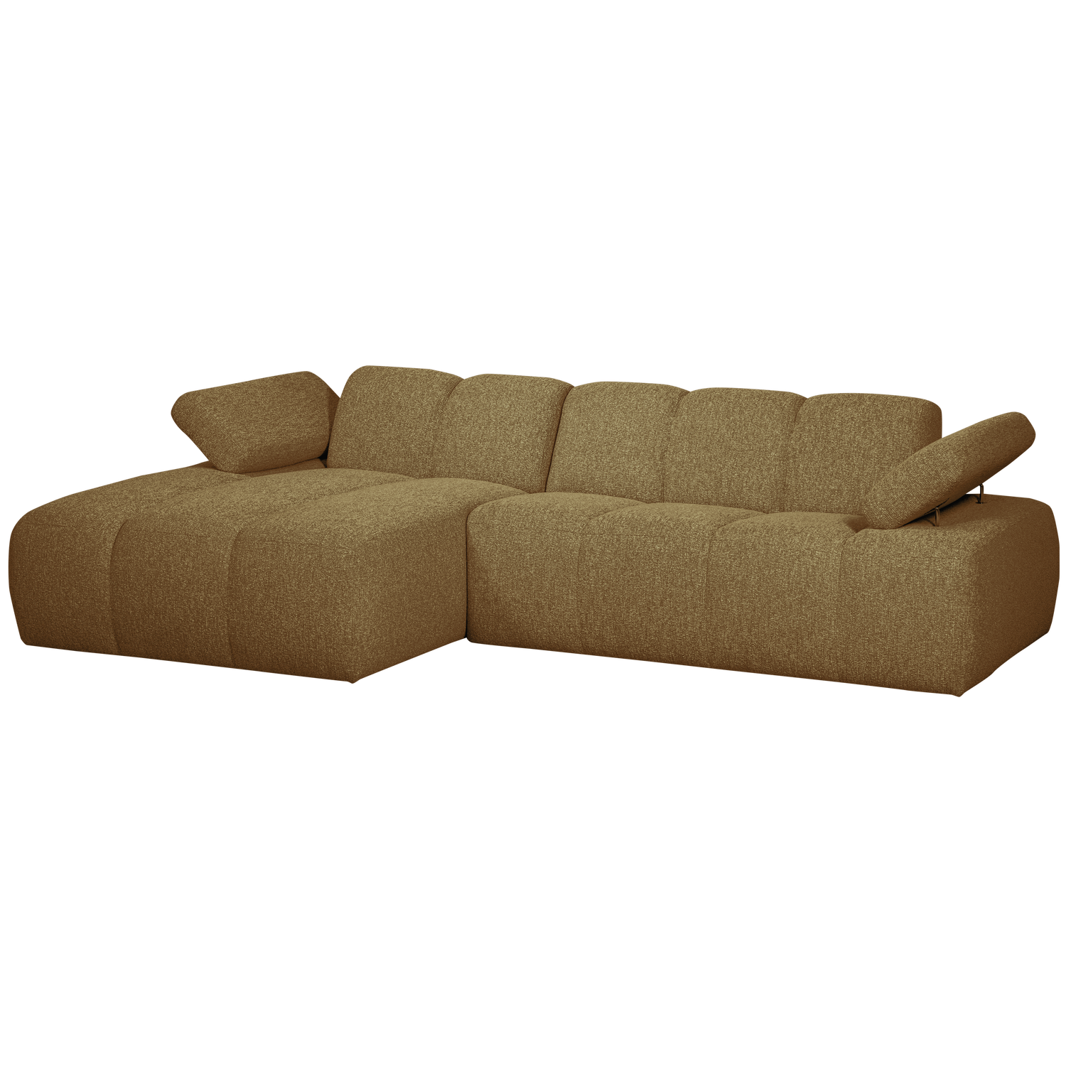 Woood | Chaise longue Mojo links boucle geel/bruin melange