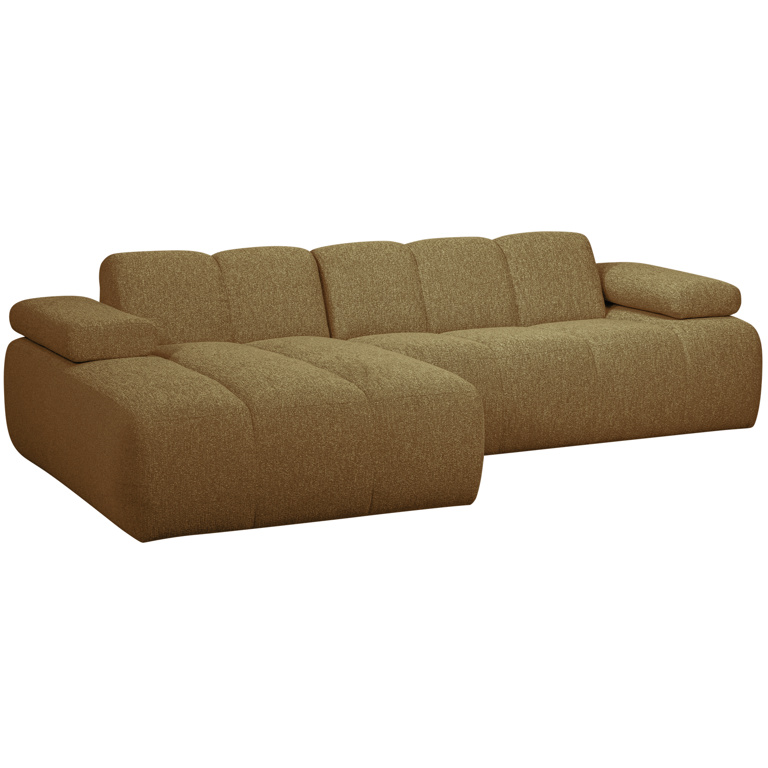 Woood | Chaise longue Mojo links boucle geel/bruin melange