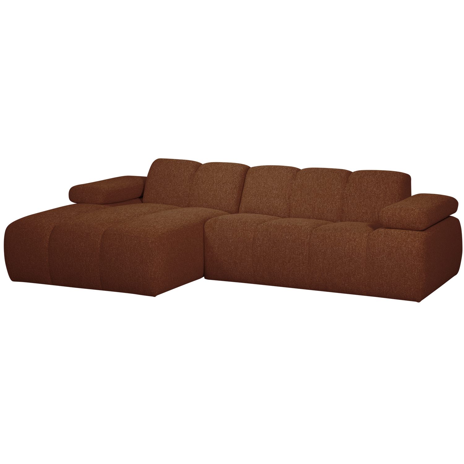 Woood | Chaise longue Mojo links boucle roestbruin melange