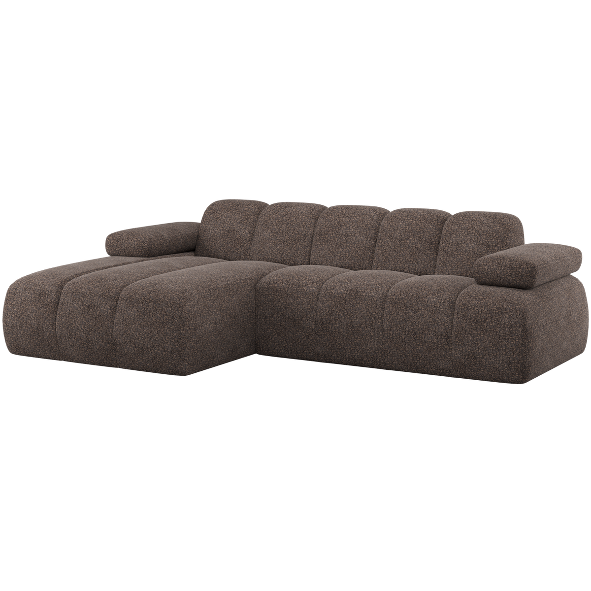 Woood | Chaise longue Mojo links wollig bruin