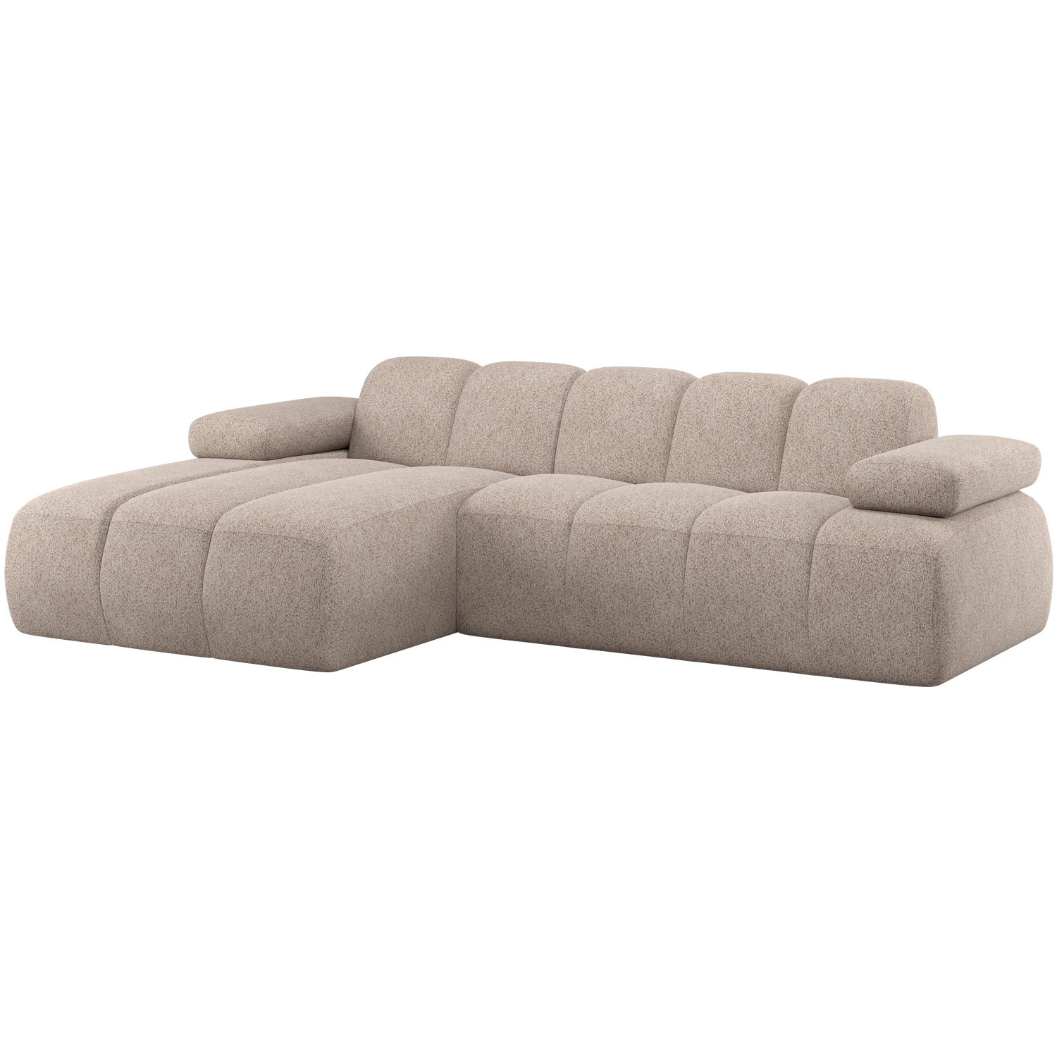 Woood | Chaise longue Mojo links wollig donkerzand