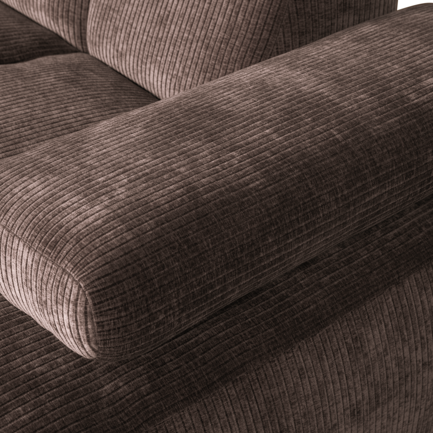 Woood | Chaise longue Mojo rechts ribstof bruin