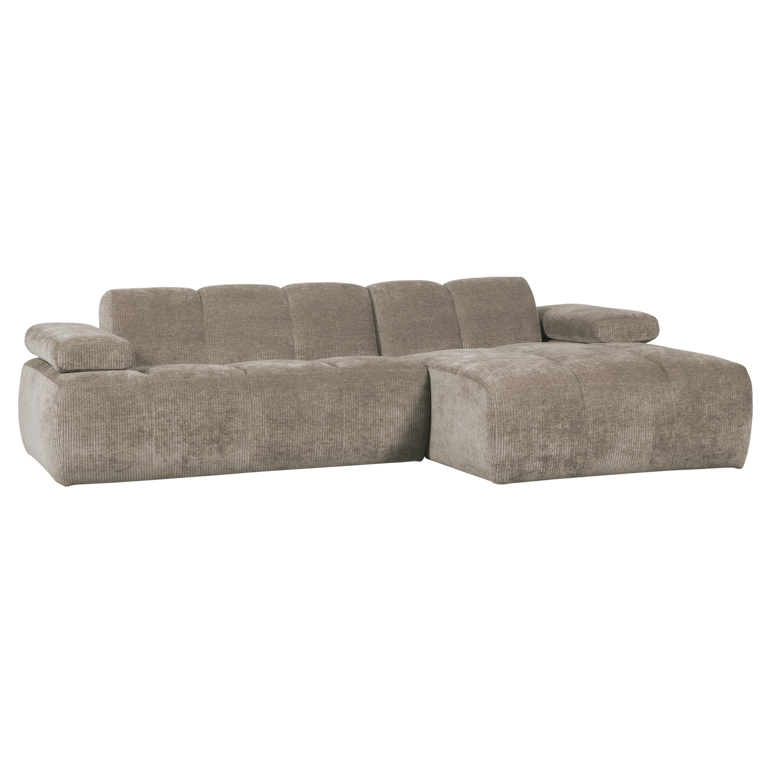 Woood | Chaise longue Mojo rechts ribstof donkerzand