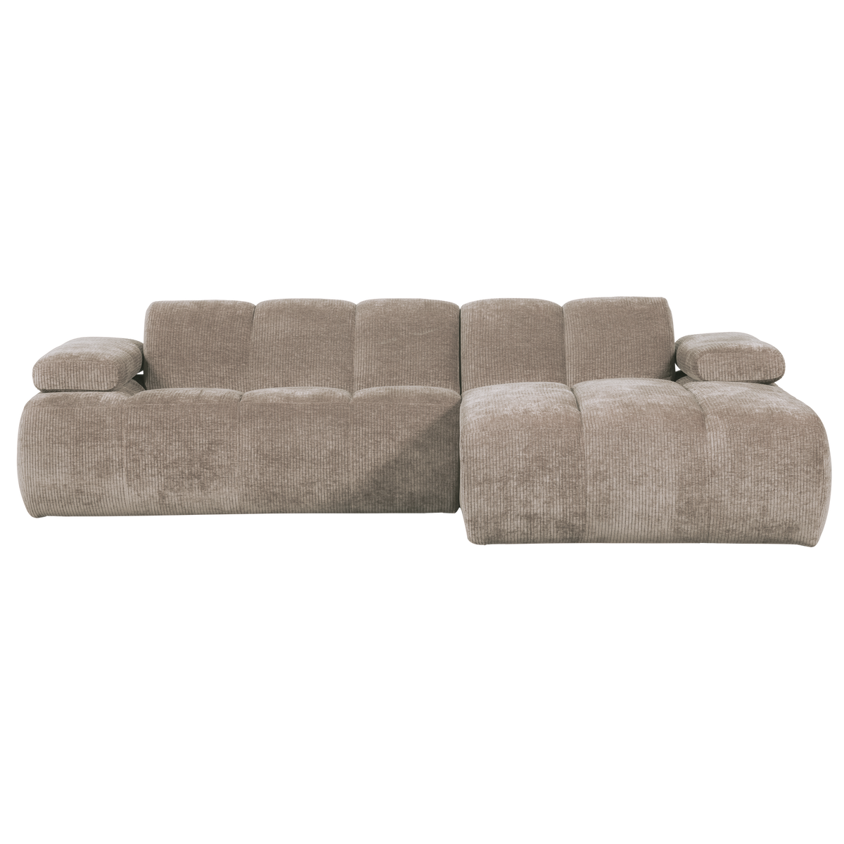 Woood | Chaise longue Mojo rechts ribstof donkerzand