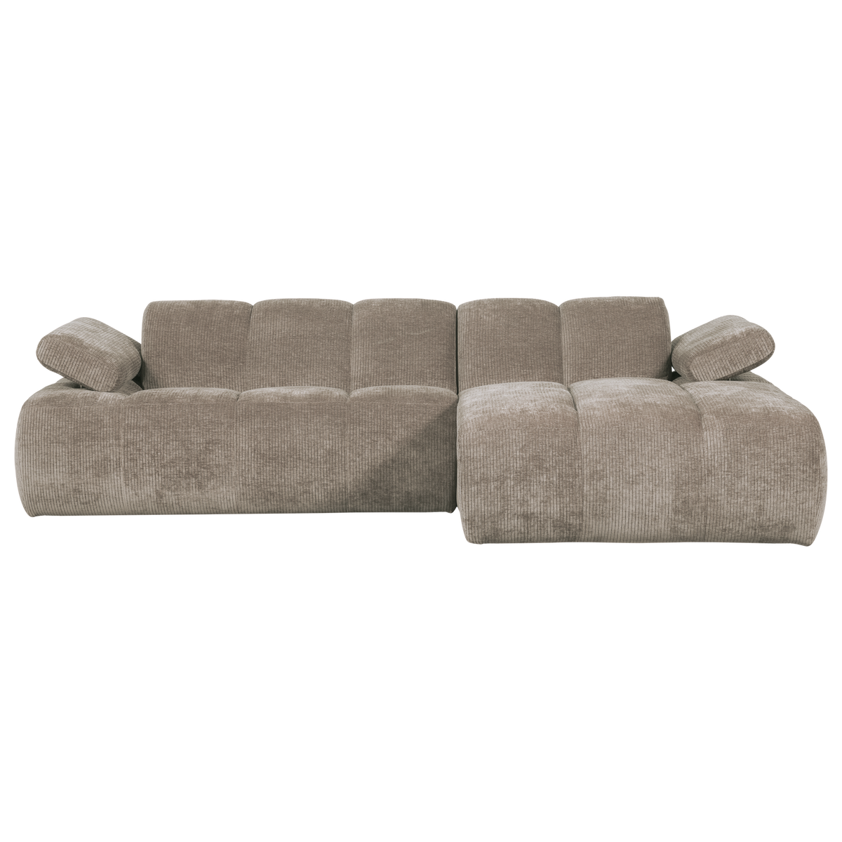 Woood | Chaise longue Mojo rechts ribstof donkerzand