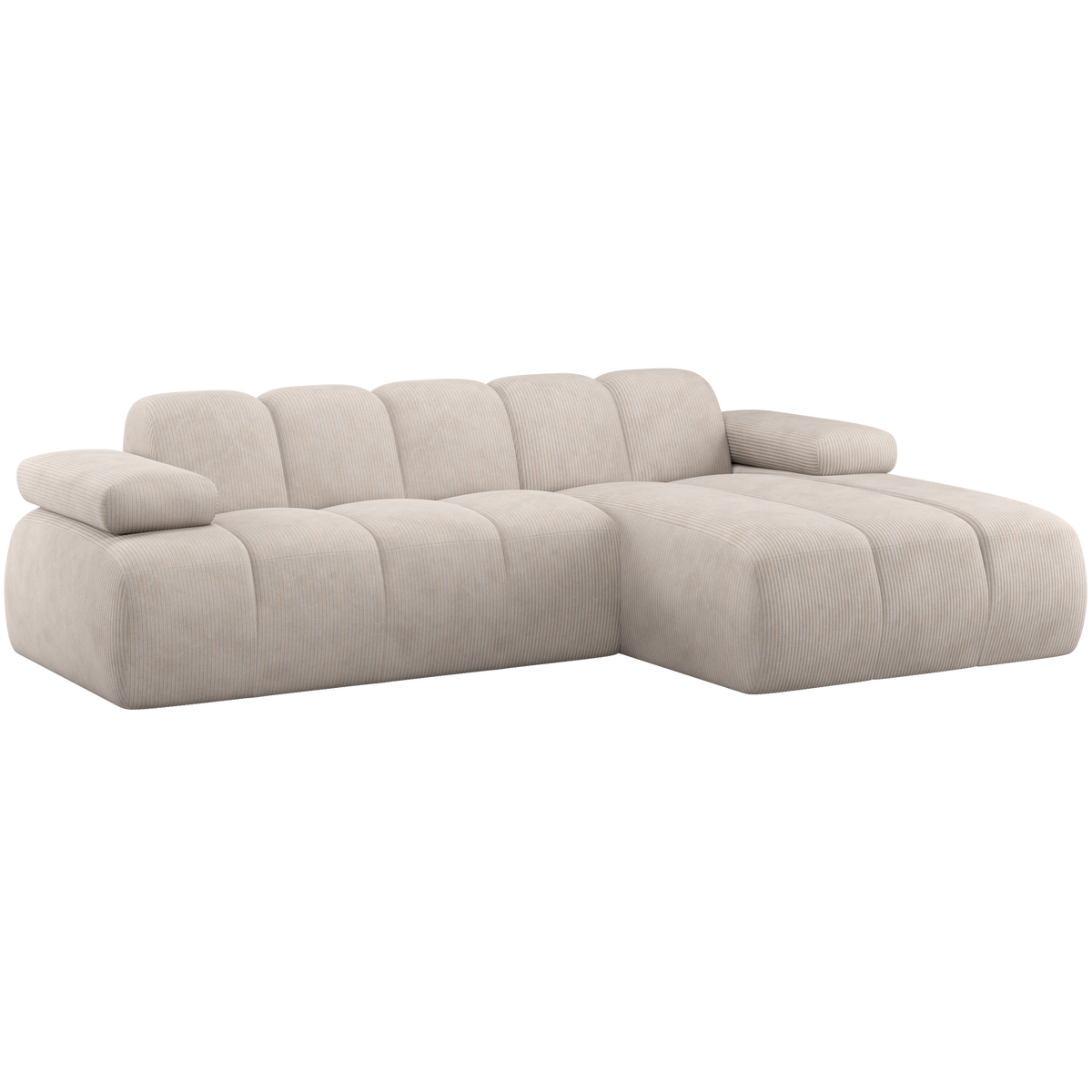 Woood | Chaise longue Mojo rechts ribstof ecru