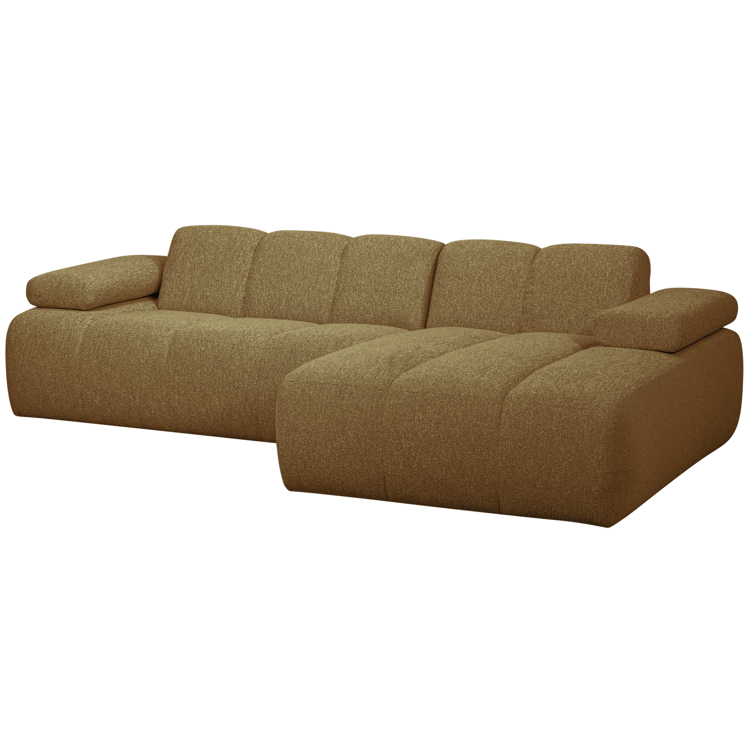 Woood | Chaise longue Mojo rechts boucle geel/bruin melange
