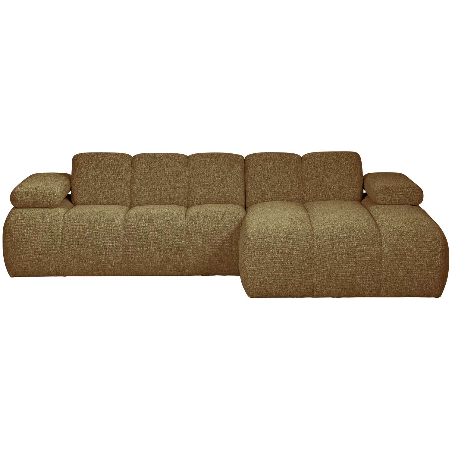 Woood | Chaise longue Mojo rechts boucle geel/bruin melange