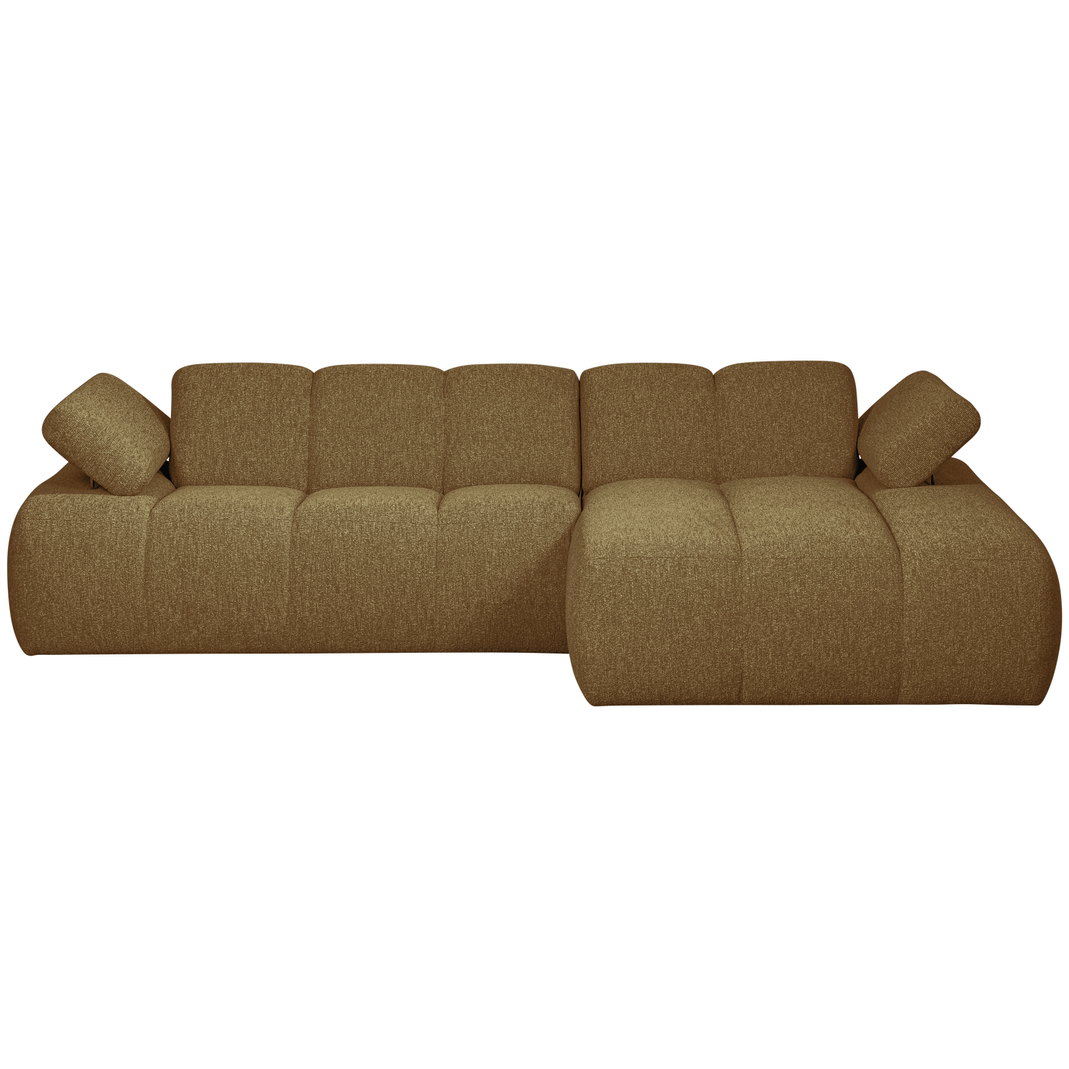 Woood | Chaise longue Mojo rechts boucle geel/bruin melange