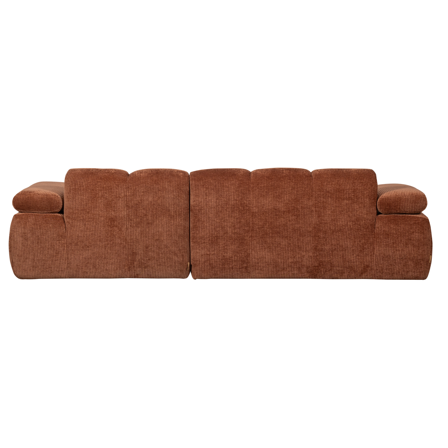Woood | Chaise longue Mojo rechts ribstof roestbruin