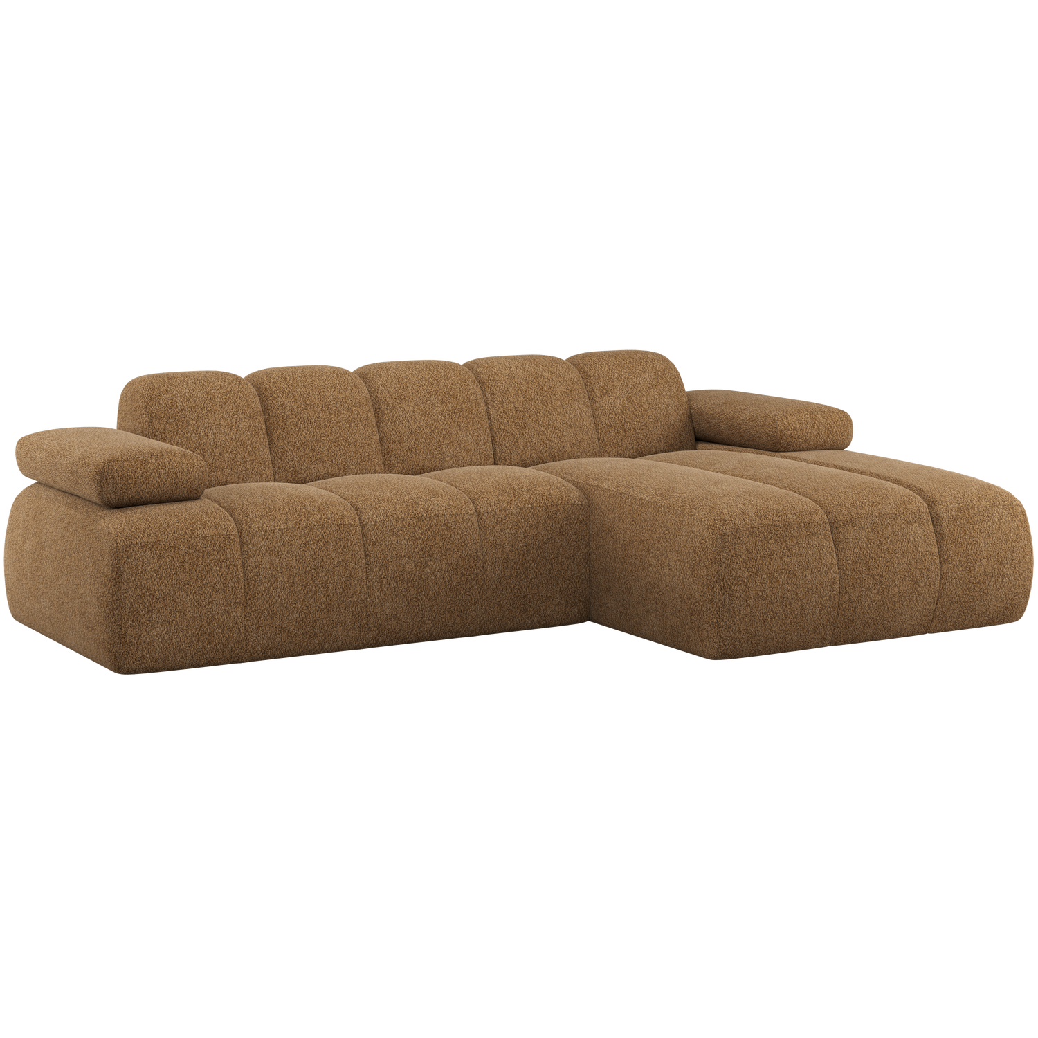 Woood | Chaise longue Mojo rechts wollig honinggeel