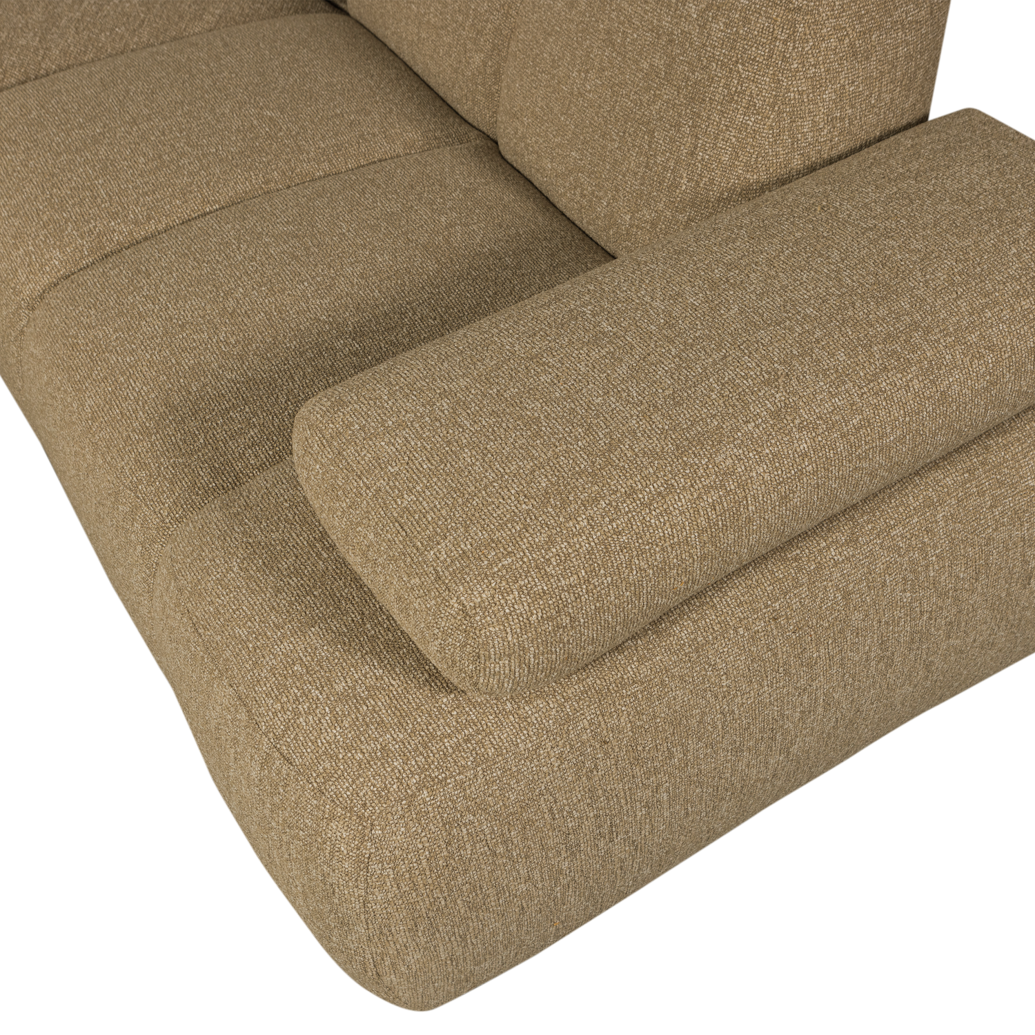 Woood | Hoekbank Mojo rechts boucle geel/bruin melange