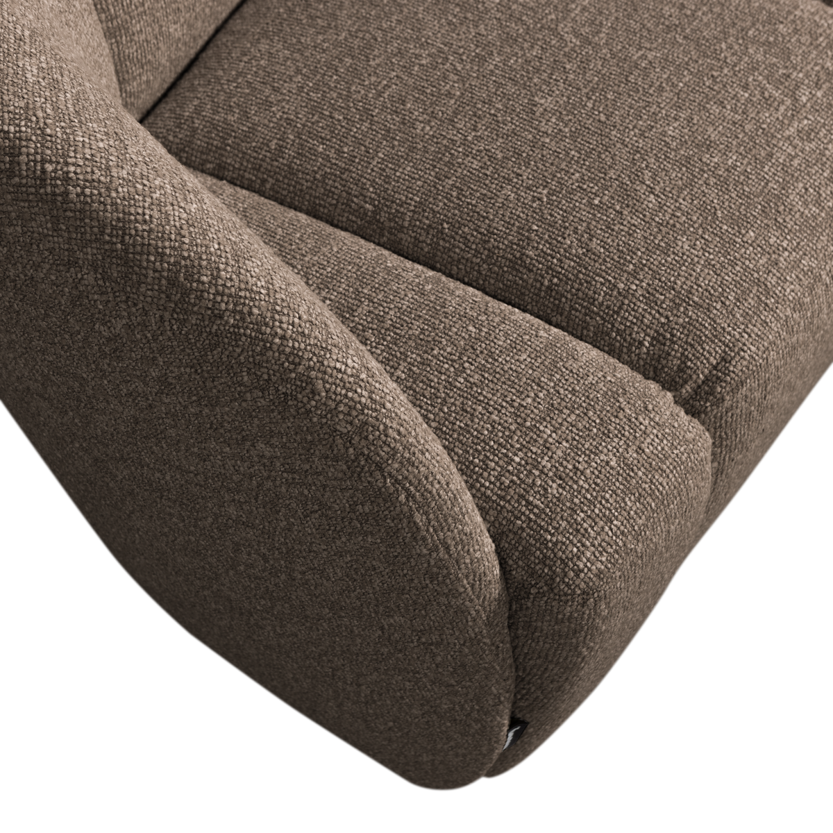 Woood | 2-Zits bankje Mojo links boucle bruin melange