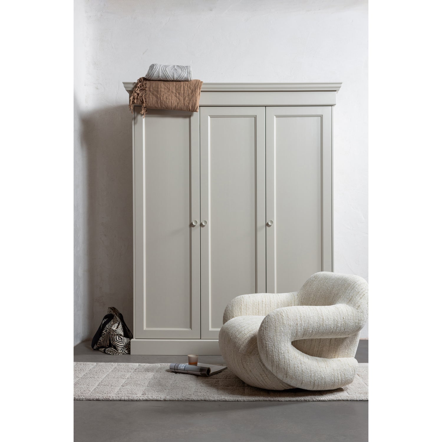 Woood | Fauteuil Folke chenille naturel melange