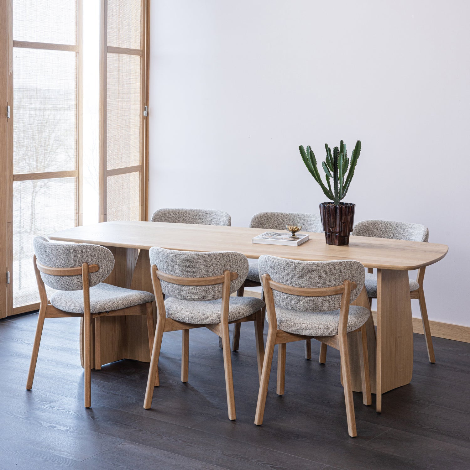 Woood | Eetkamerstoel Udar naturel met houten frame naturel