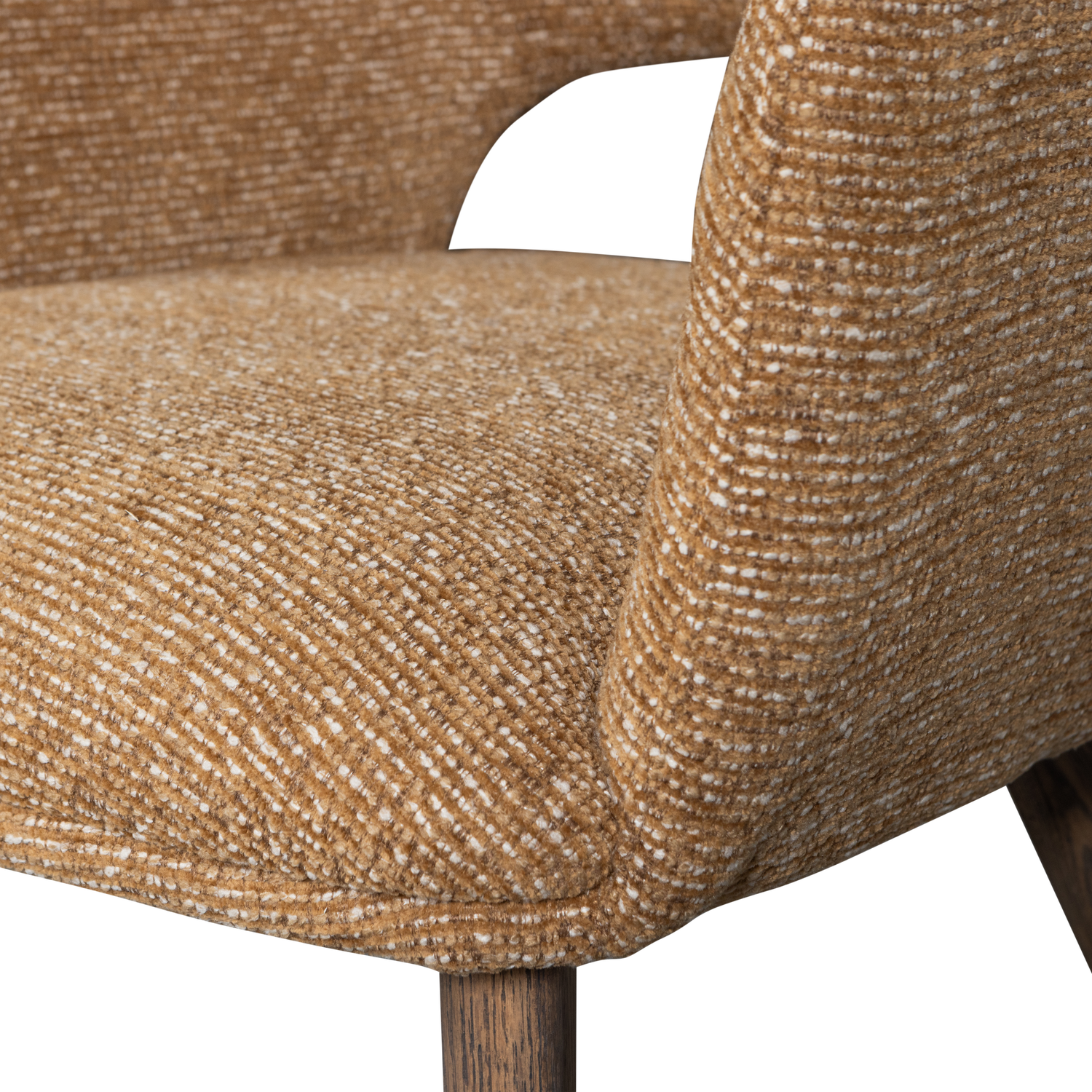 Woood | Eetkamerstoel Murat geel met houten pout bruin