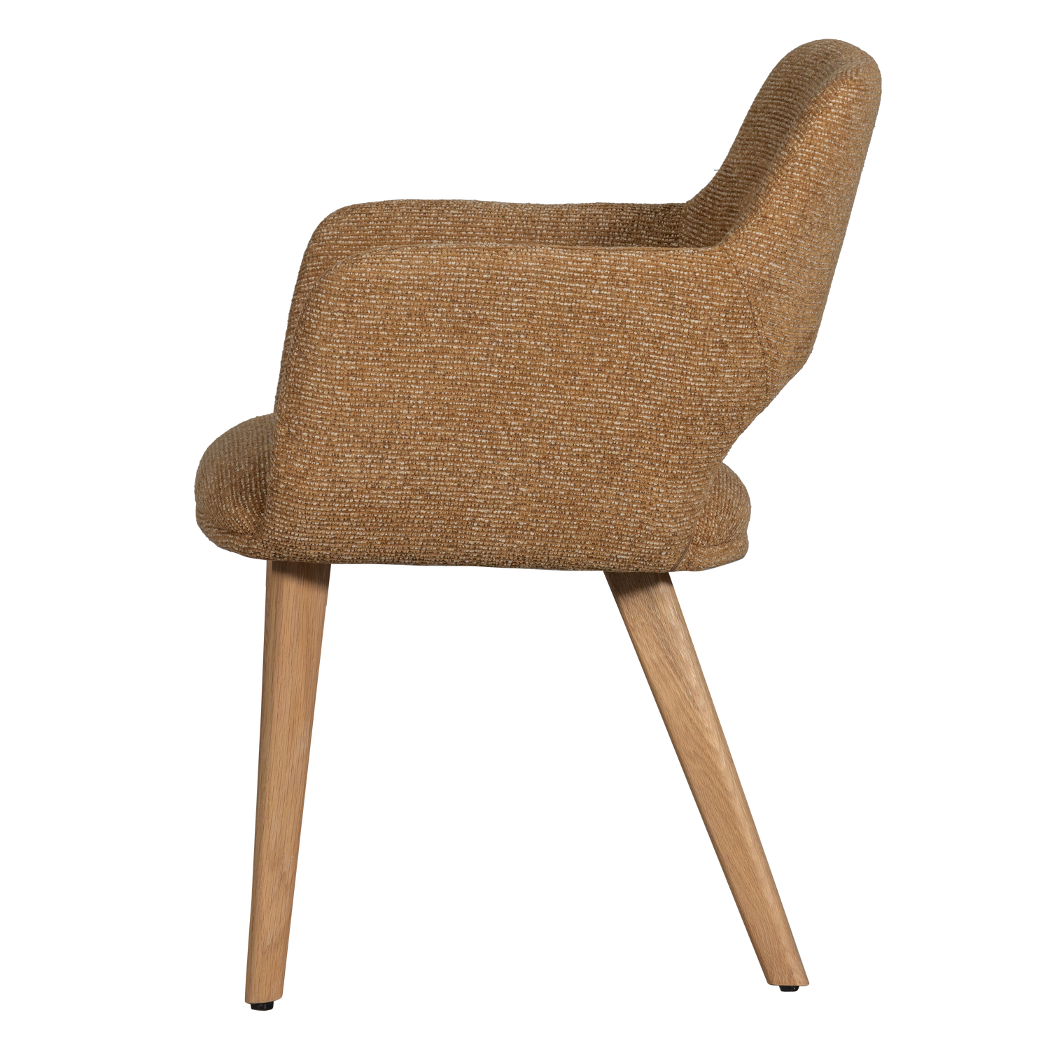 Woood | Eetkamerstoel Murat geel met houten poot naturel