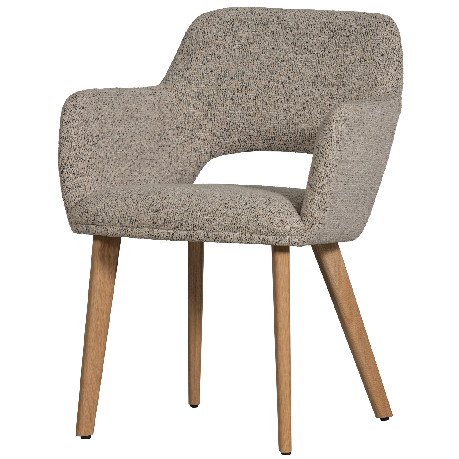 Woood | Eetkamerstoel Murat naturel met houten poot naturel