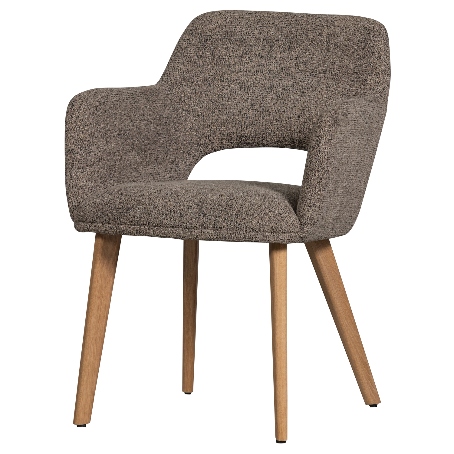 Woood | Eetkamerstoel Murat taupe met houten poot naturel