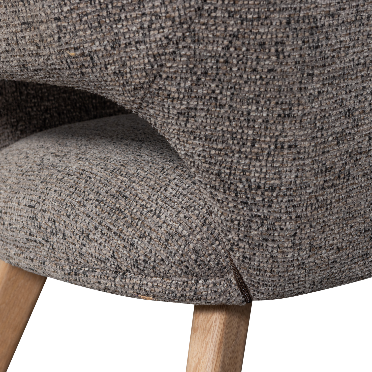 Woood | Eetkamerstoel Murat taupe met houten poot naturel