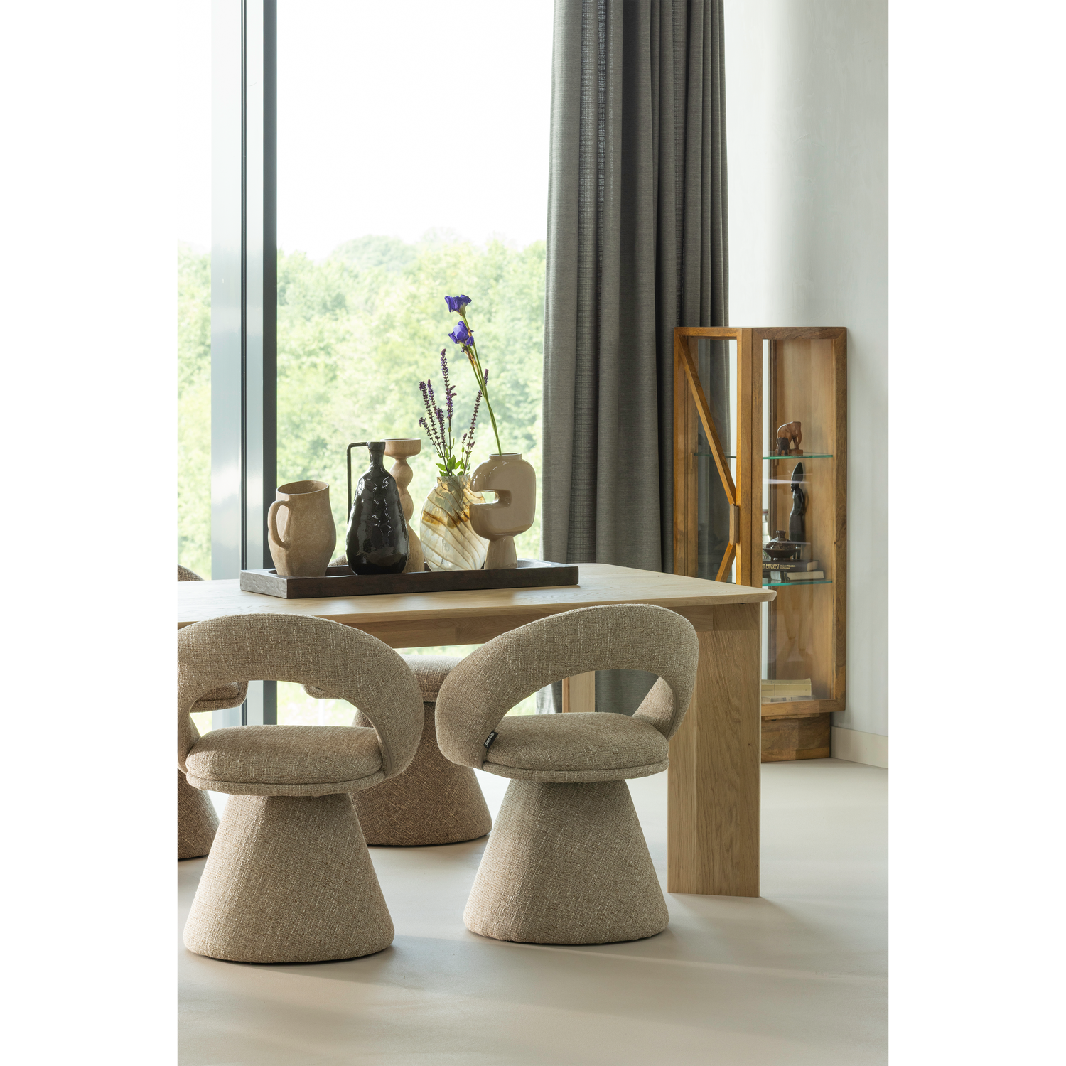 Woood | Eetkamerstoel draaibaar Winter naturel melange