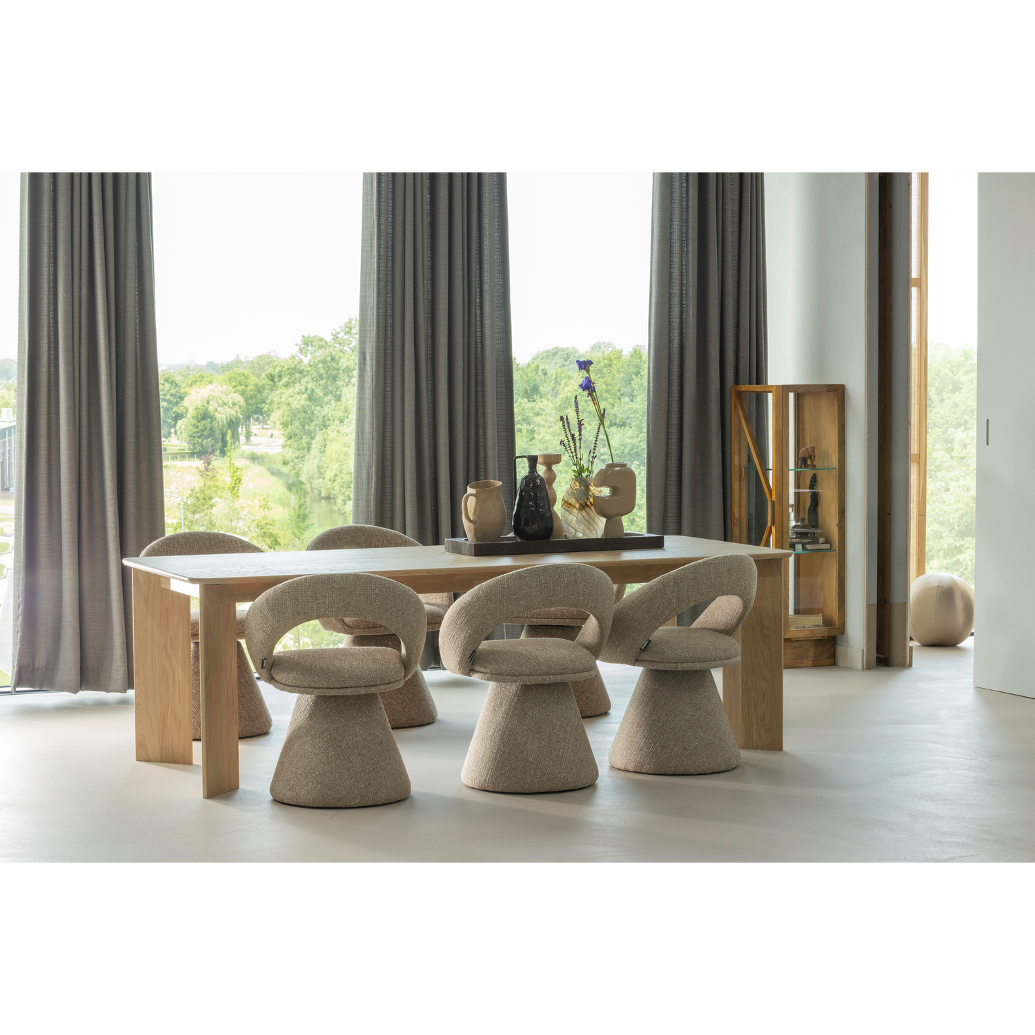 Woood | Eetkamerstoel draaibaar Winter naturel melange