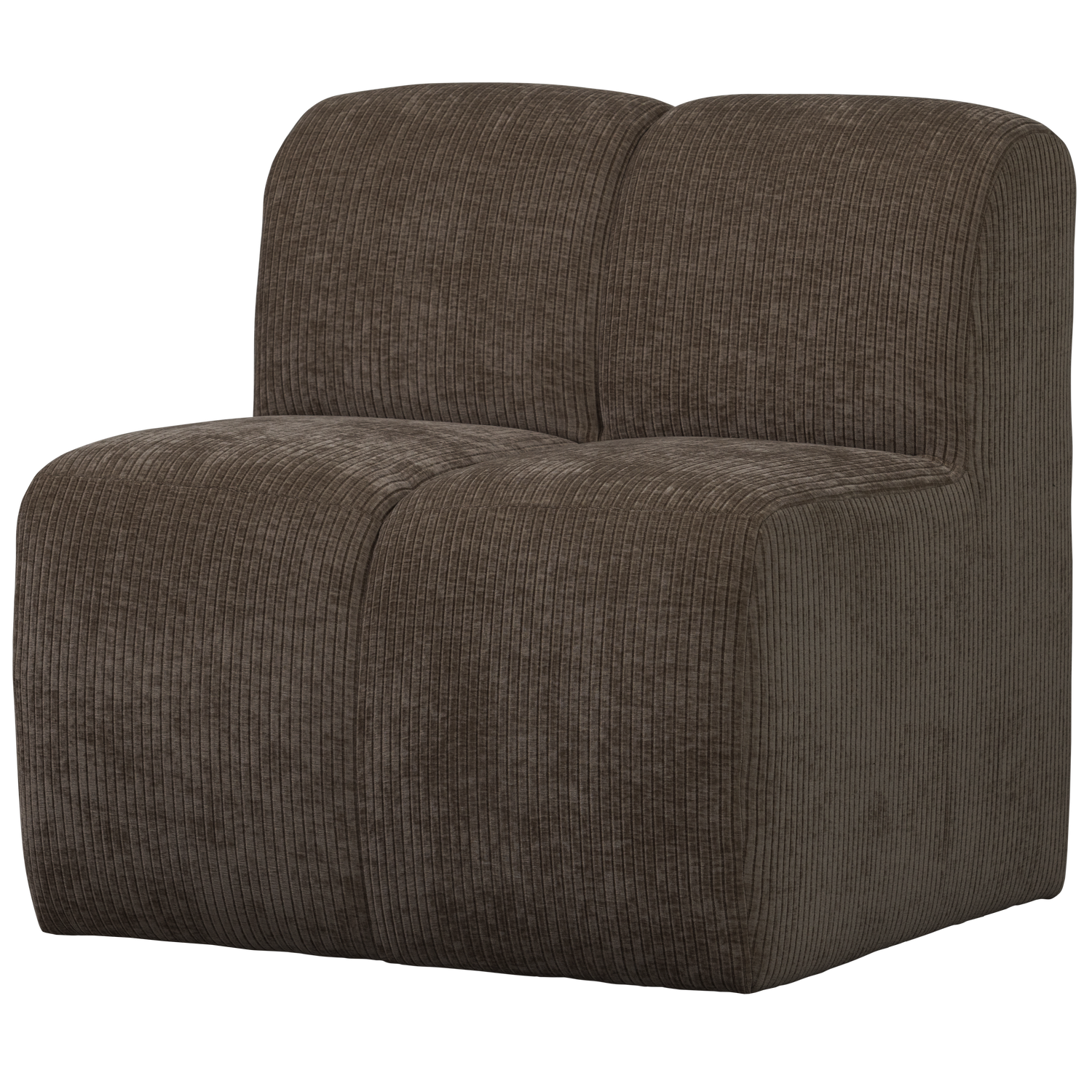 Woood | Eetbank Mojo 84cm met rugleuning ribstof bruin