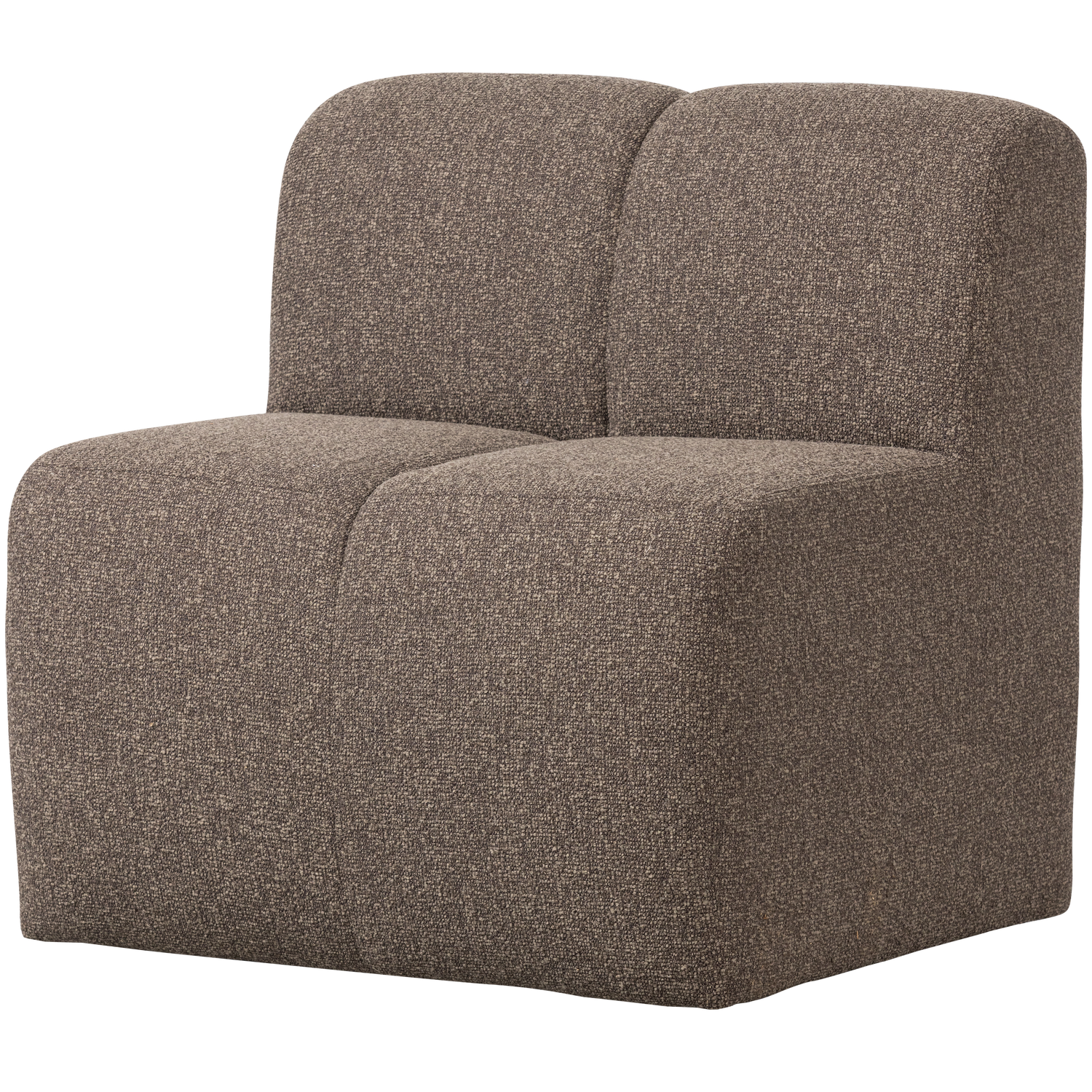 Woood | Eetbank Mojo 84cm met rugleuning boucle bruin melange