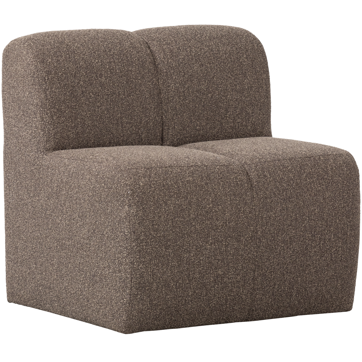Woood | Eetbank Mojo 84cm met rugleuning boucle bruin melange