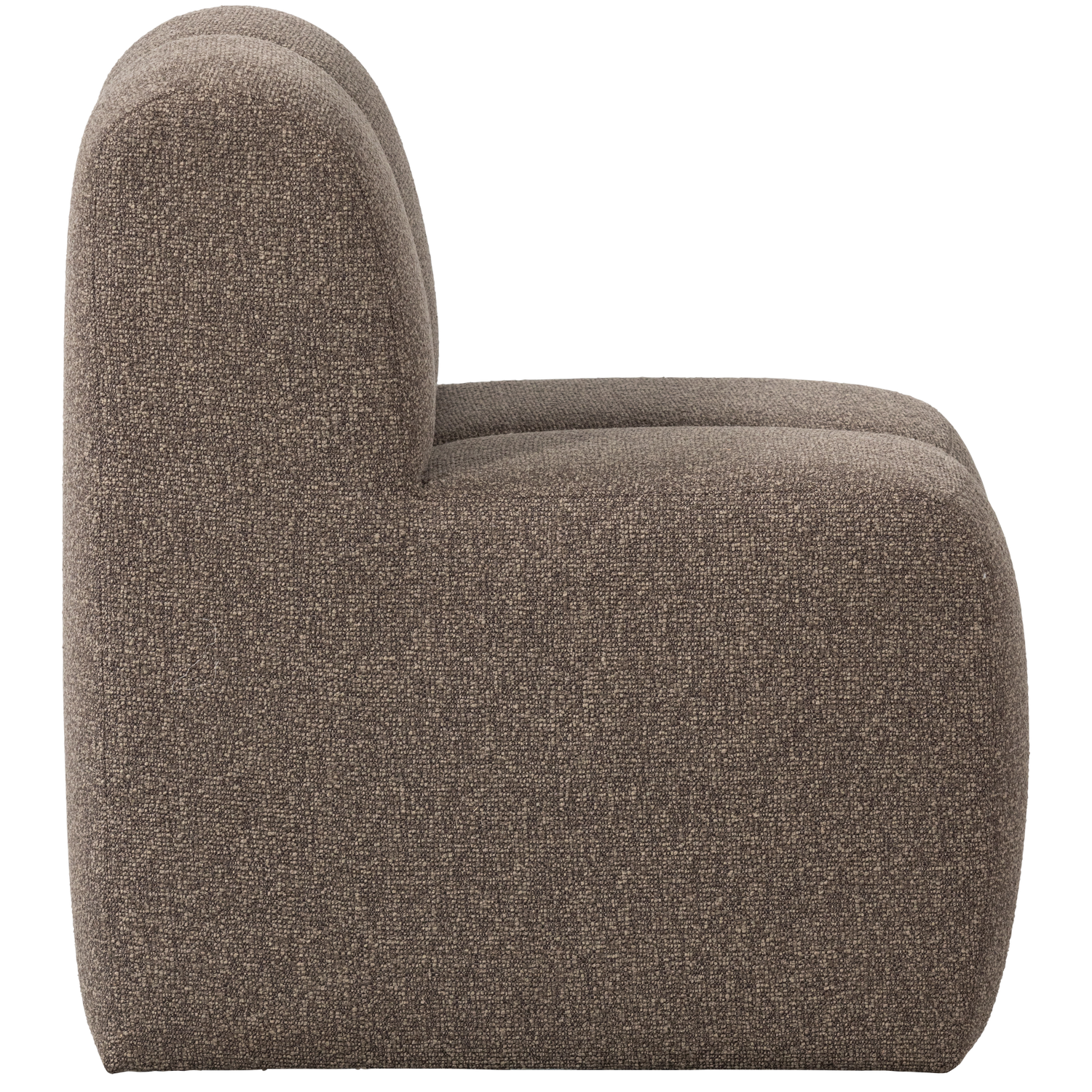 Woood | Eetbank Mojo 84cm met rugleuning boucle bruin melange