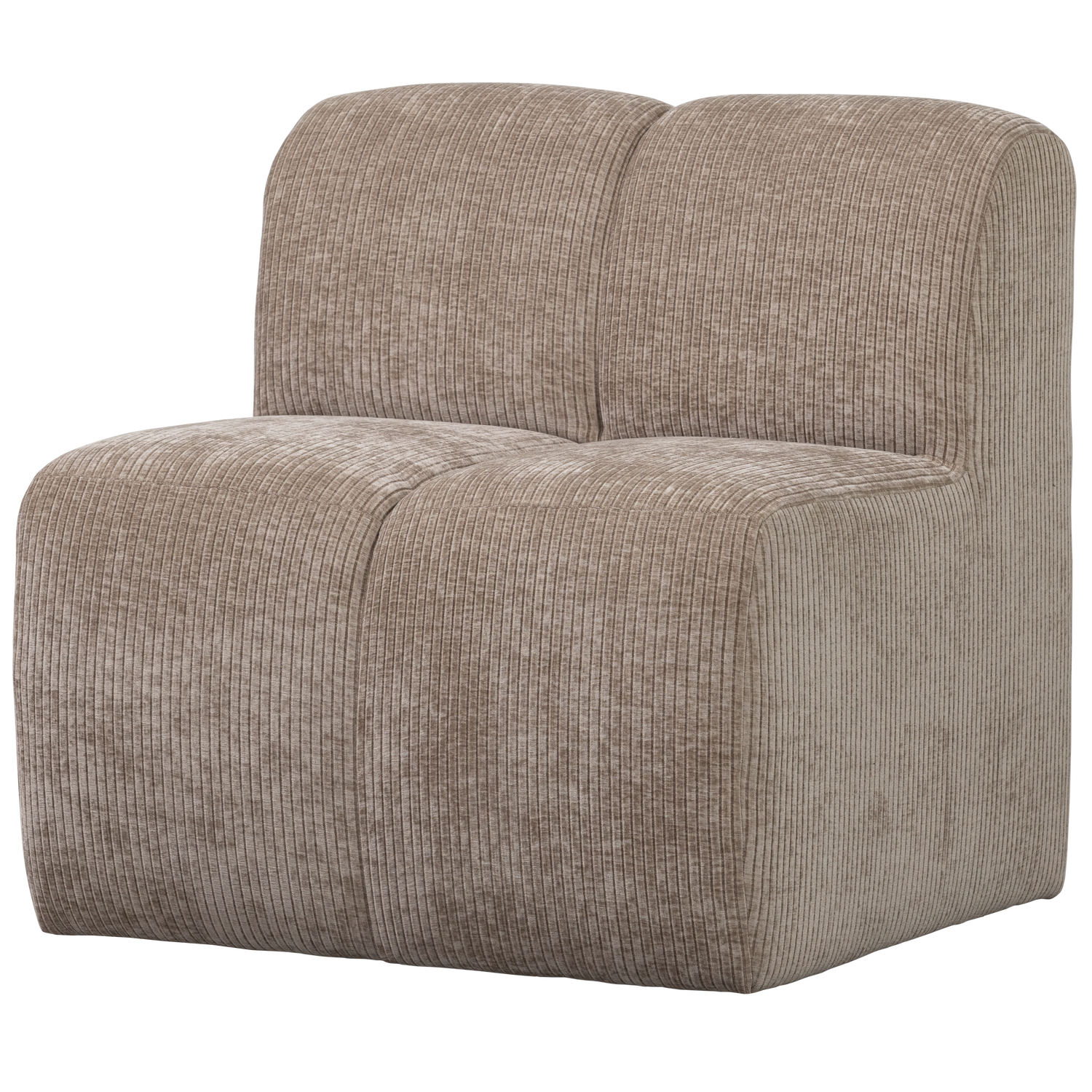 Woood | Eetbank Mojo 84cm met rugleuning ribstof donkerzand