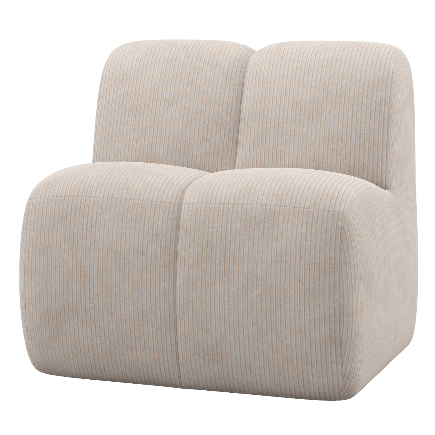 Woood | Eetbank Mojo 84cm met rugleuning ribstof ecru