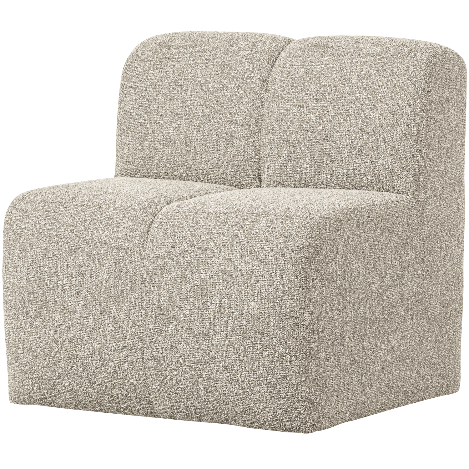 Woood | Eetbank Mojo 84cm met rugleuning boucle beige melange