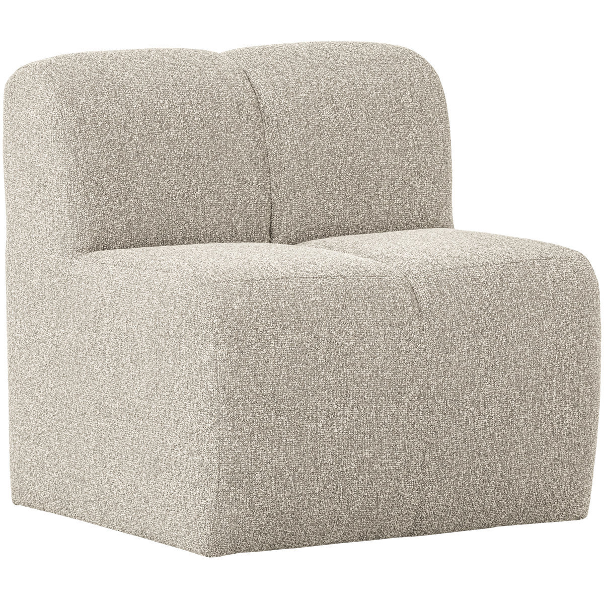 Woood | Eetbank Mojo 84cm met rugleuning boucle beige melange
