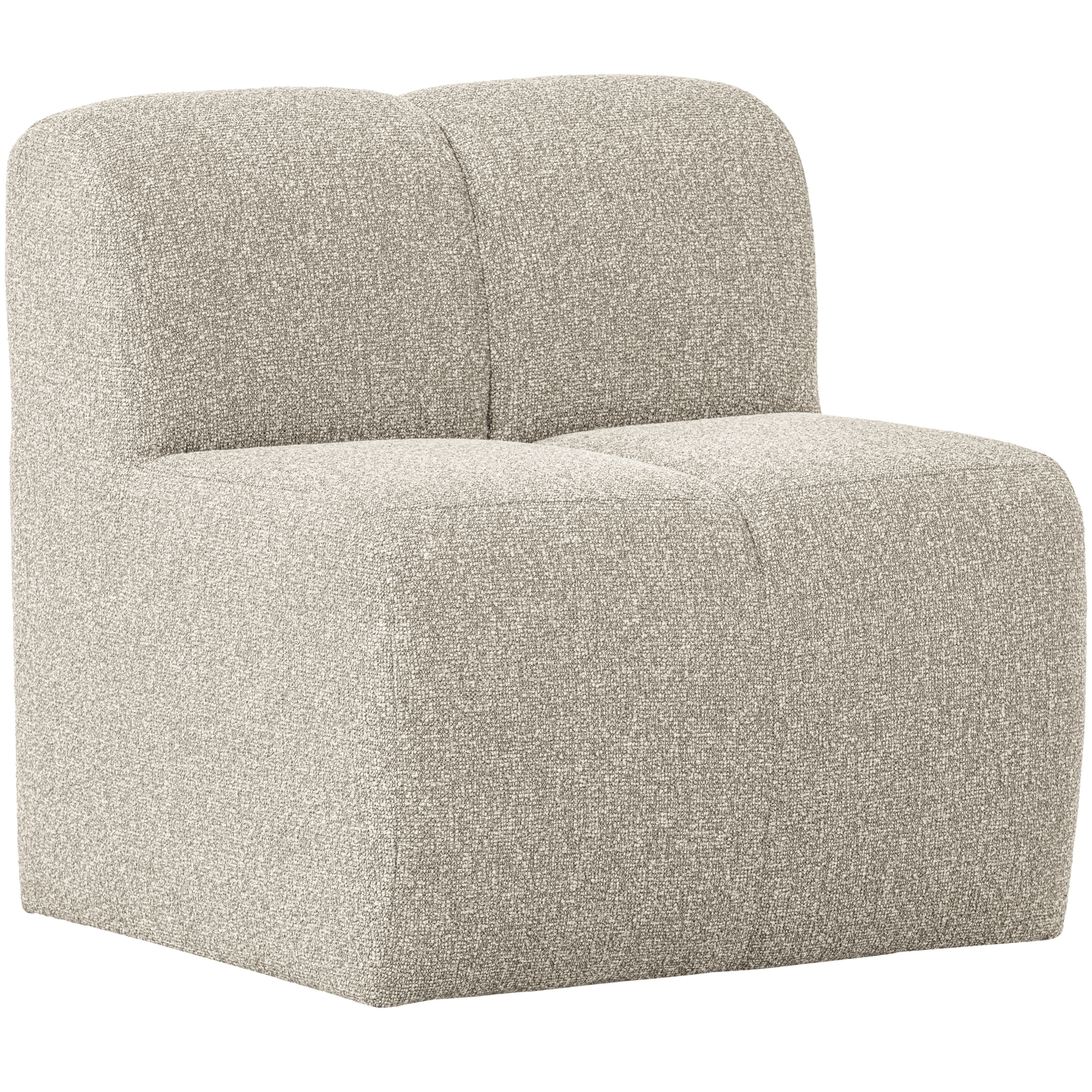 Woood | Eetbank Mojo 84cm met rugleuning boucle beige melange