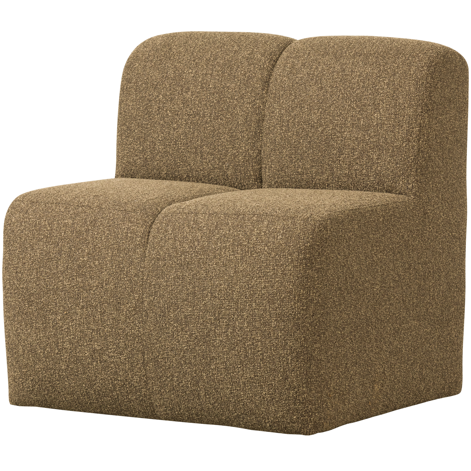 Woood | Eetbank Mojo 84cm met rugleuning boucle geel/bruin melange