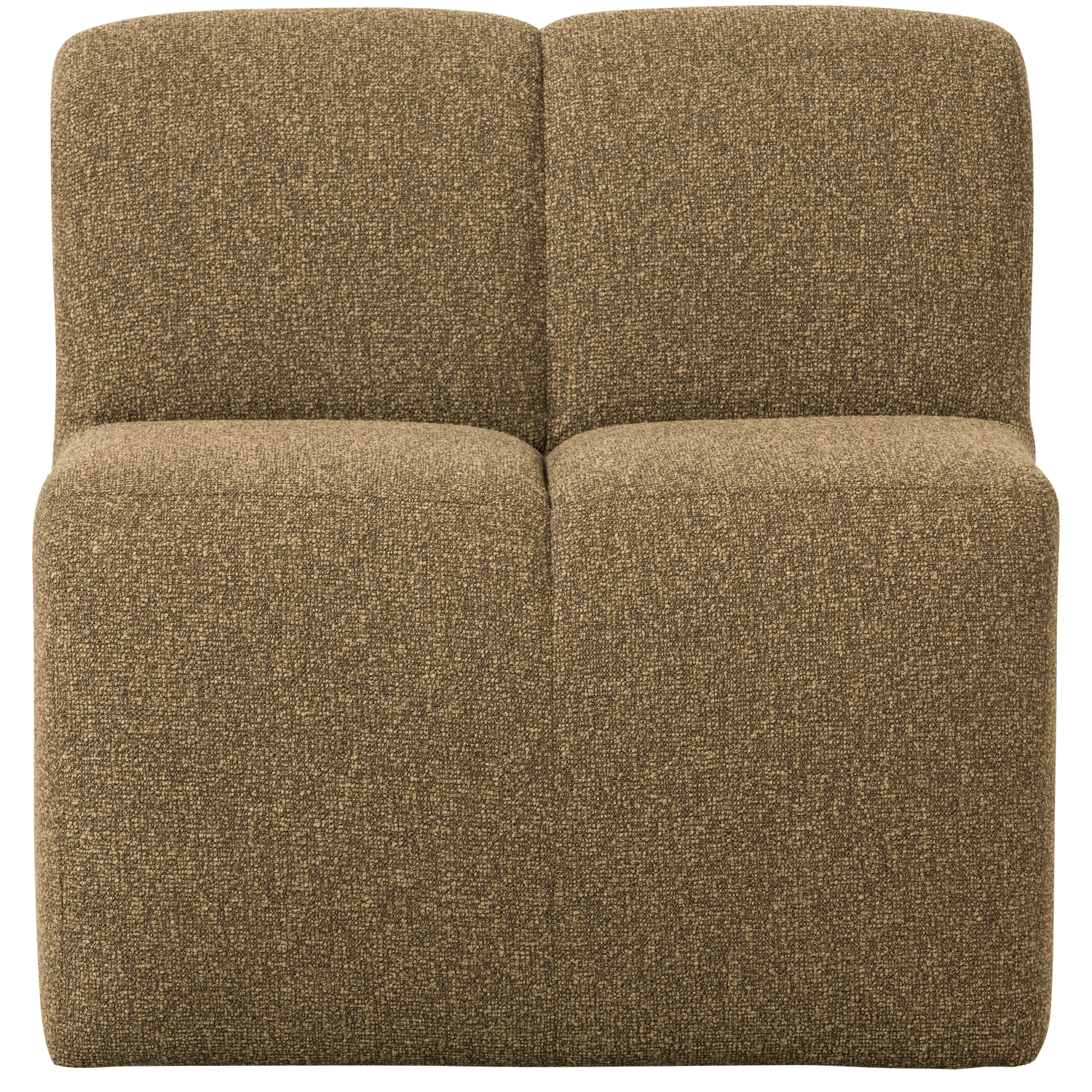 Woood | Eetbank Mojo 84cm met rugleuning boucle geel/bruin melange