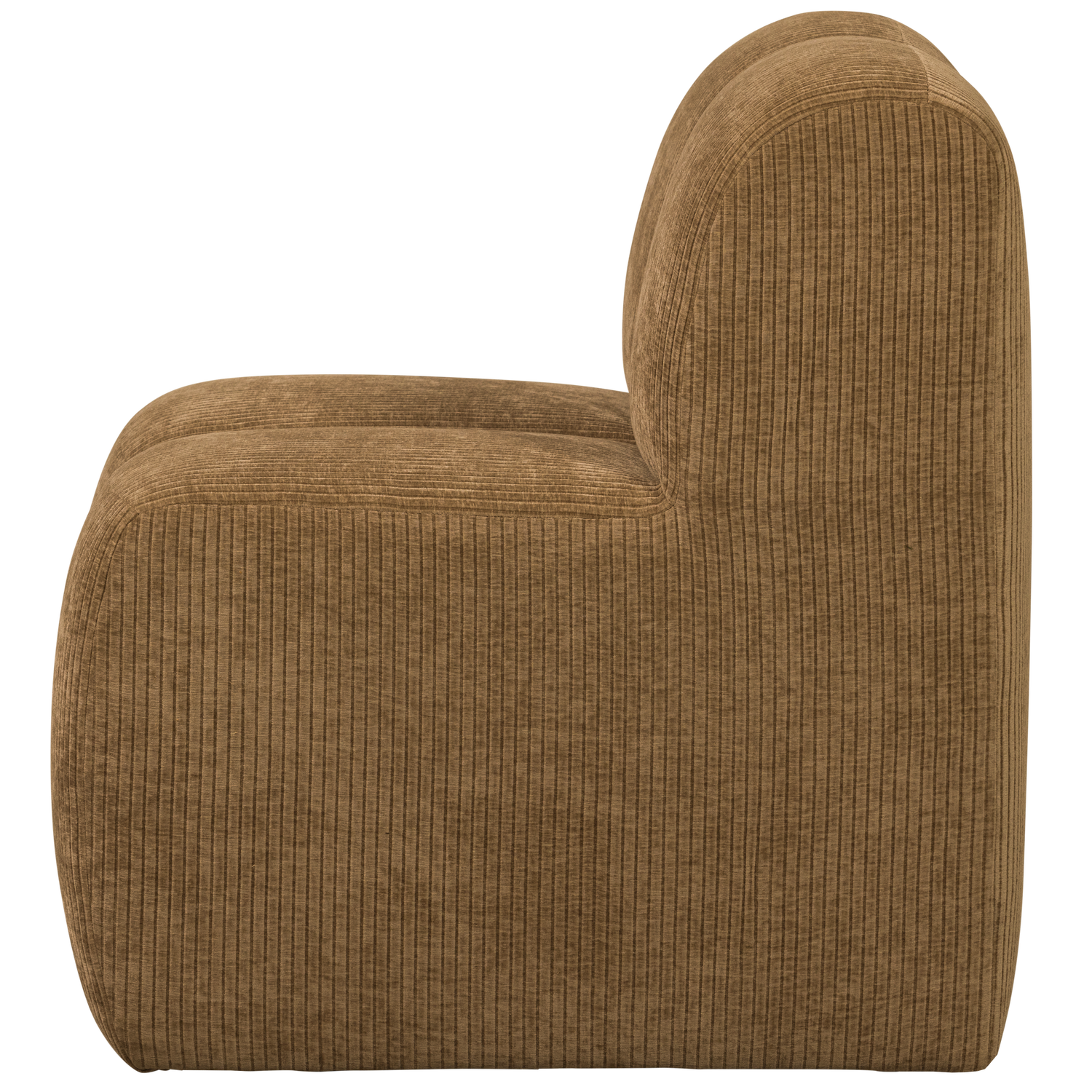 Woood | Eetbank Mojo 84cm met rugleuning ribstof honinggeel