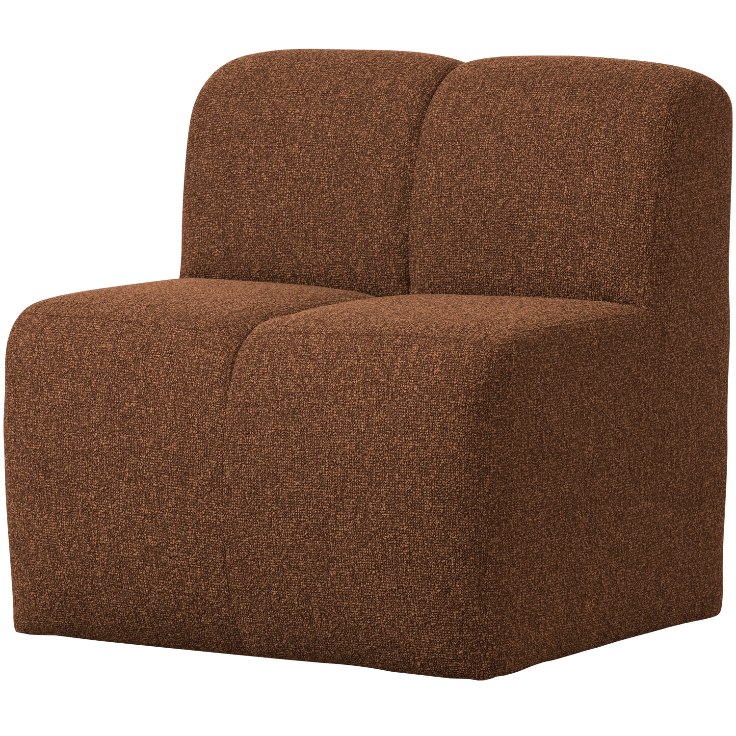 Woood | Eetbank Mojo 84cm met rugleuning boucle roestbruin melange